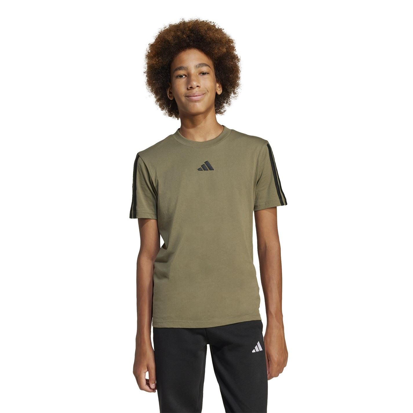 adidas 3 Stripe Essentials T-Shirt Junior