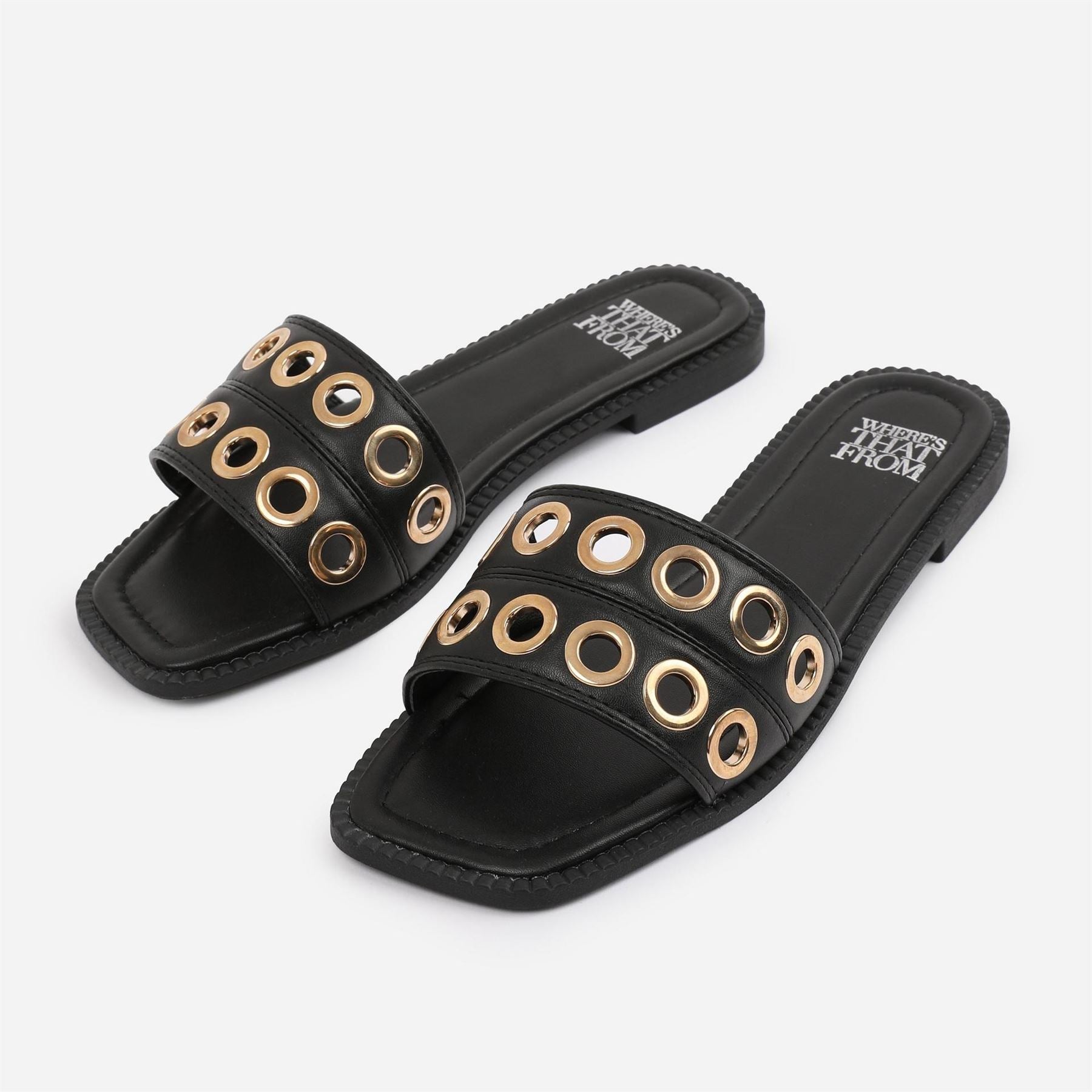 Wheres That From Open Toe Flat Slide Sandals
