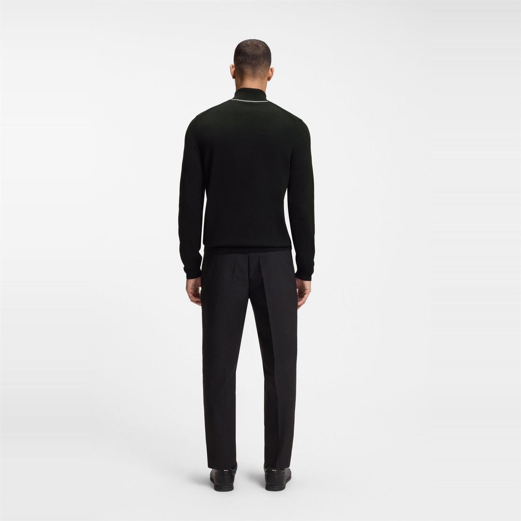 Boss Ever X Green Cotton Long Sleeve 1 4 Zip Knitted Top