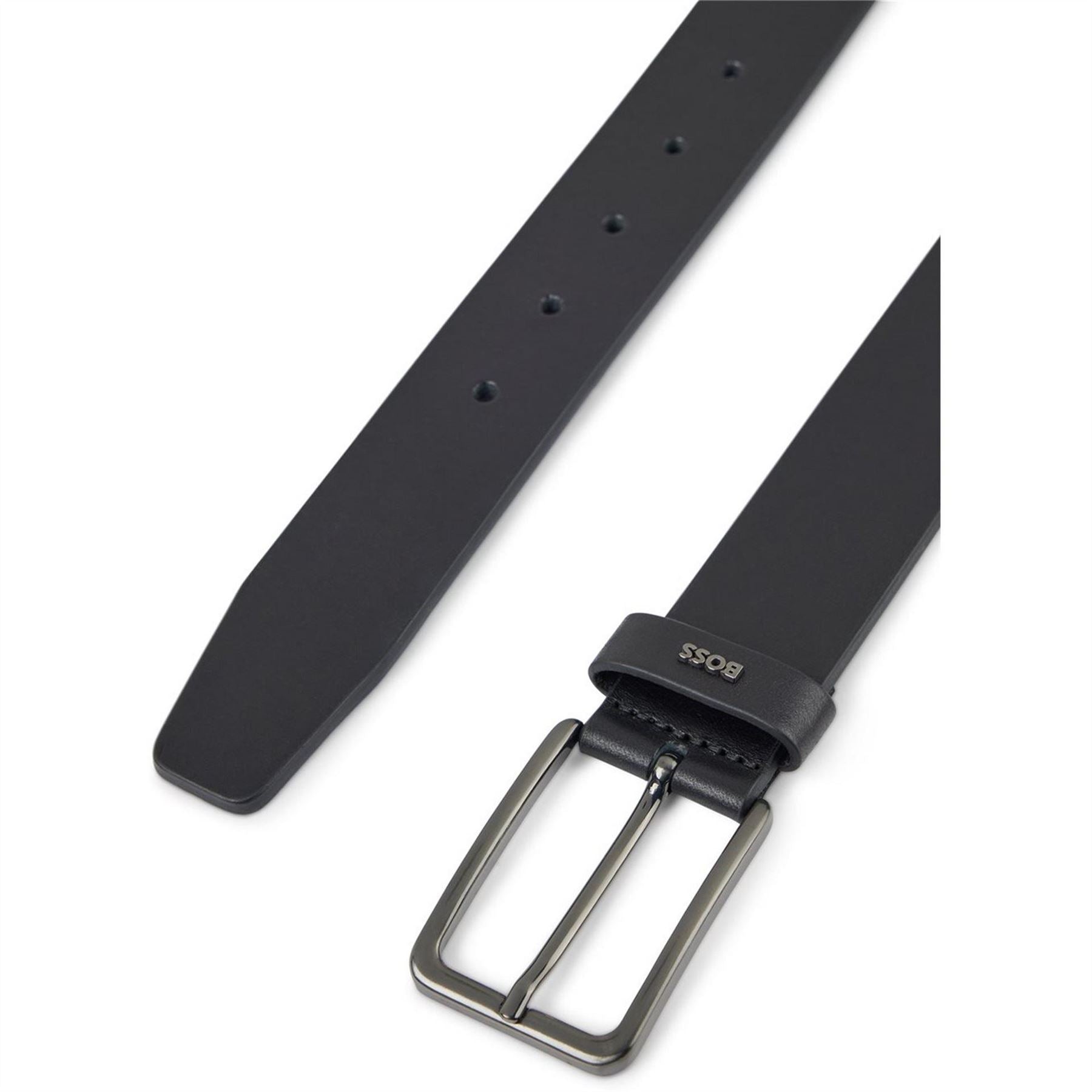Boss Leather Logo Belt With Distinguished Hardware