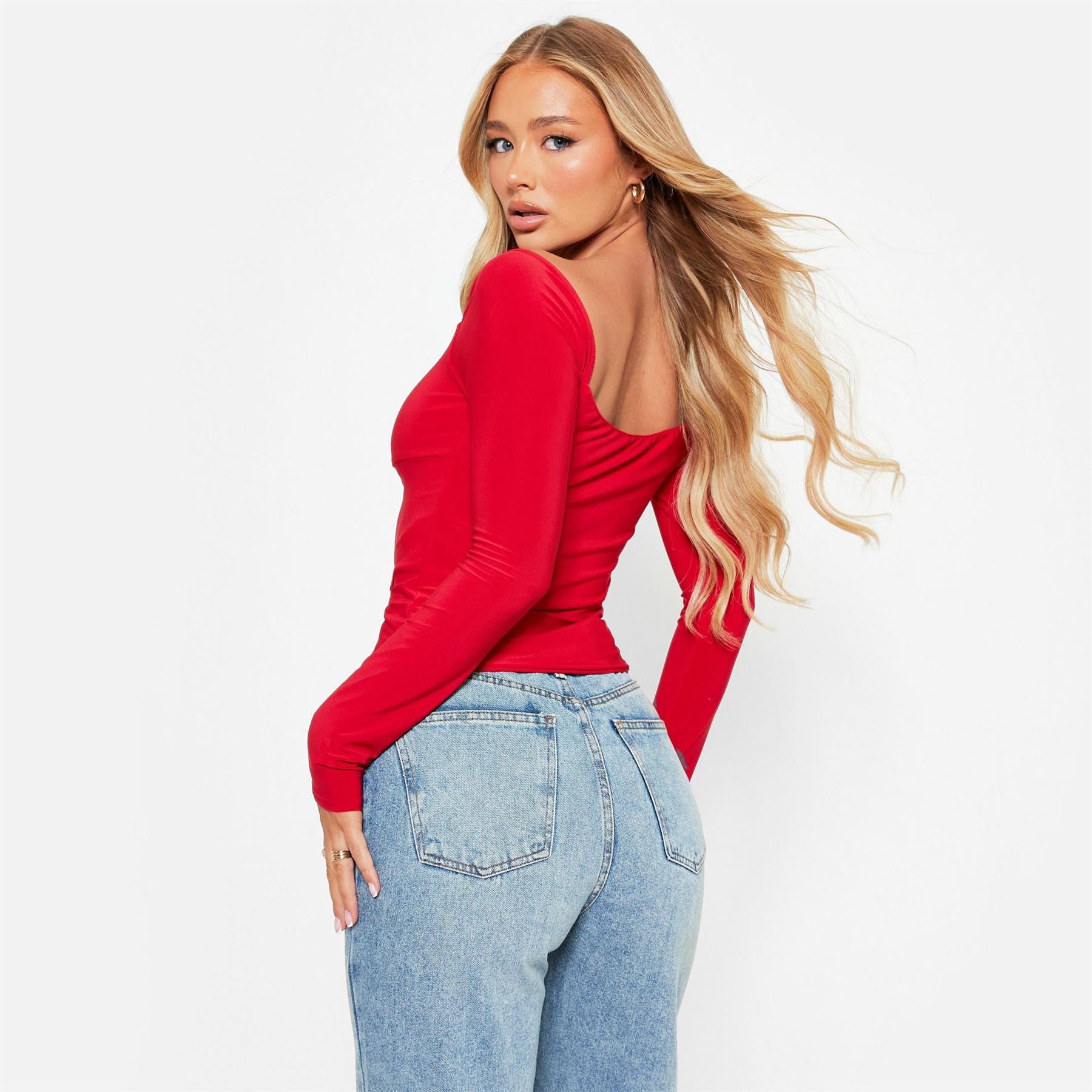 I Saw It First Lace Up Ruched Bust Double Layered Crop Top