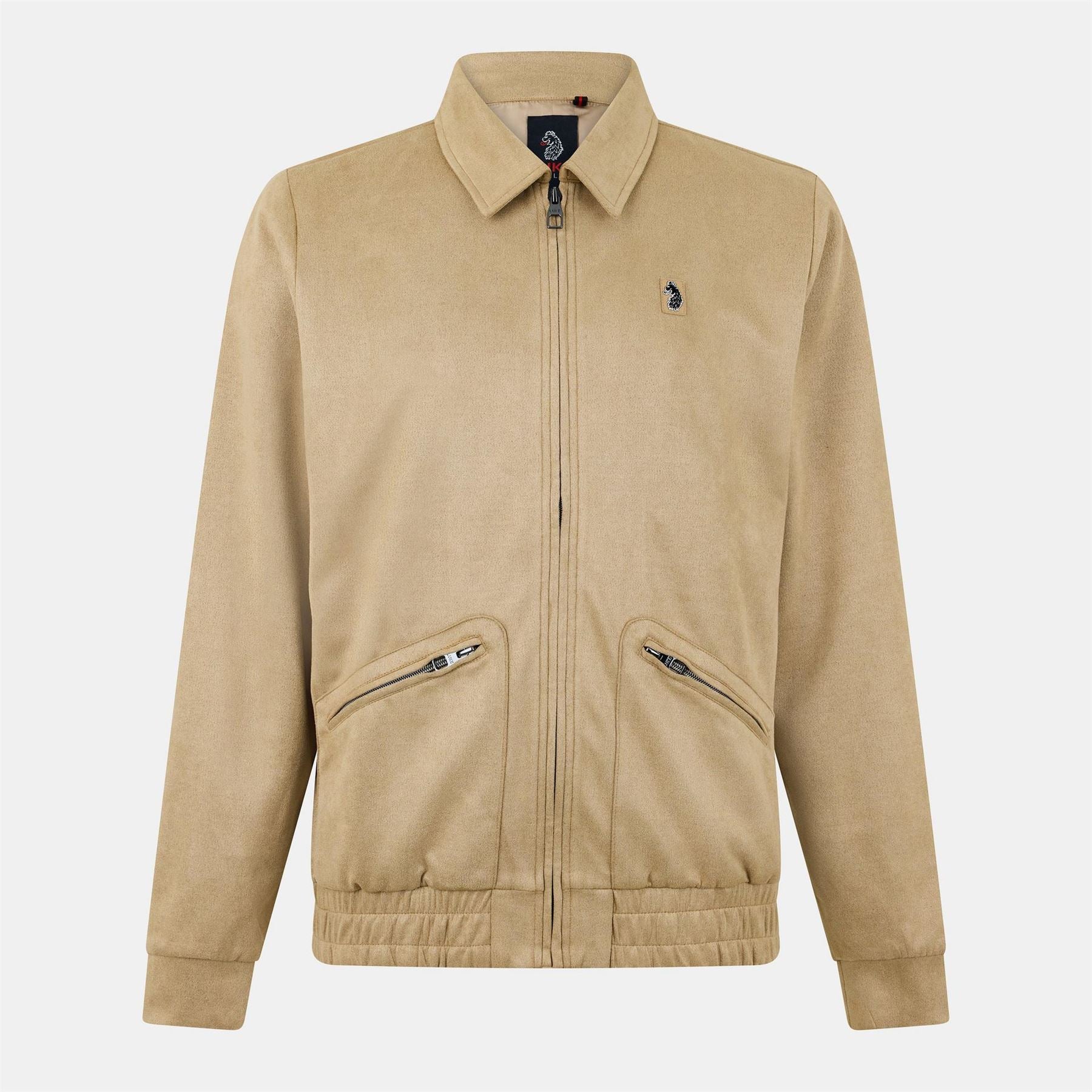 Luke Magnus Solid Patterned Zipped Pocket Ribbed Cuff Bomber Jacket