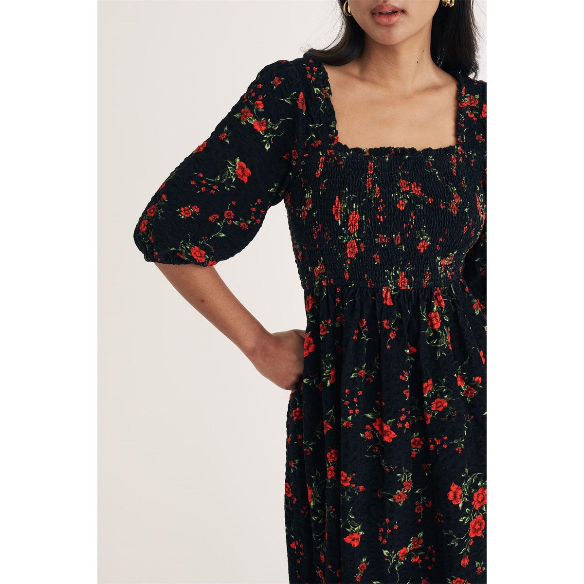 Nobodys Child Elsa Square Neck Midi Dress