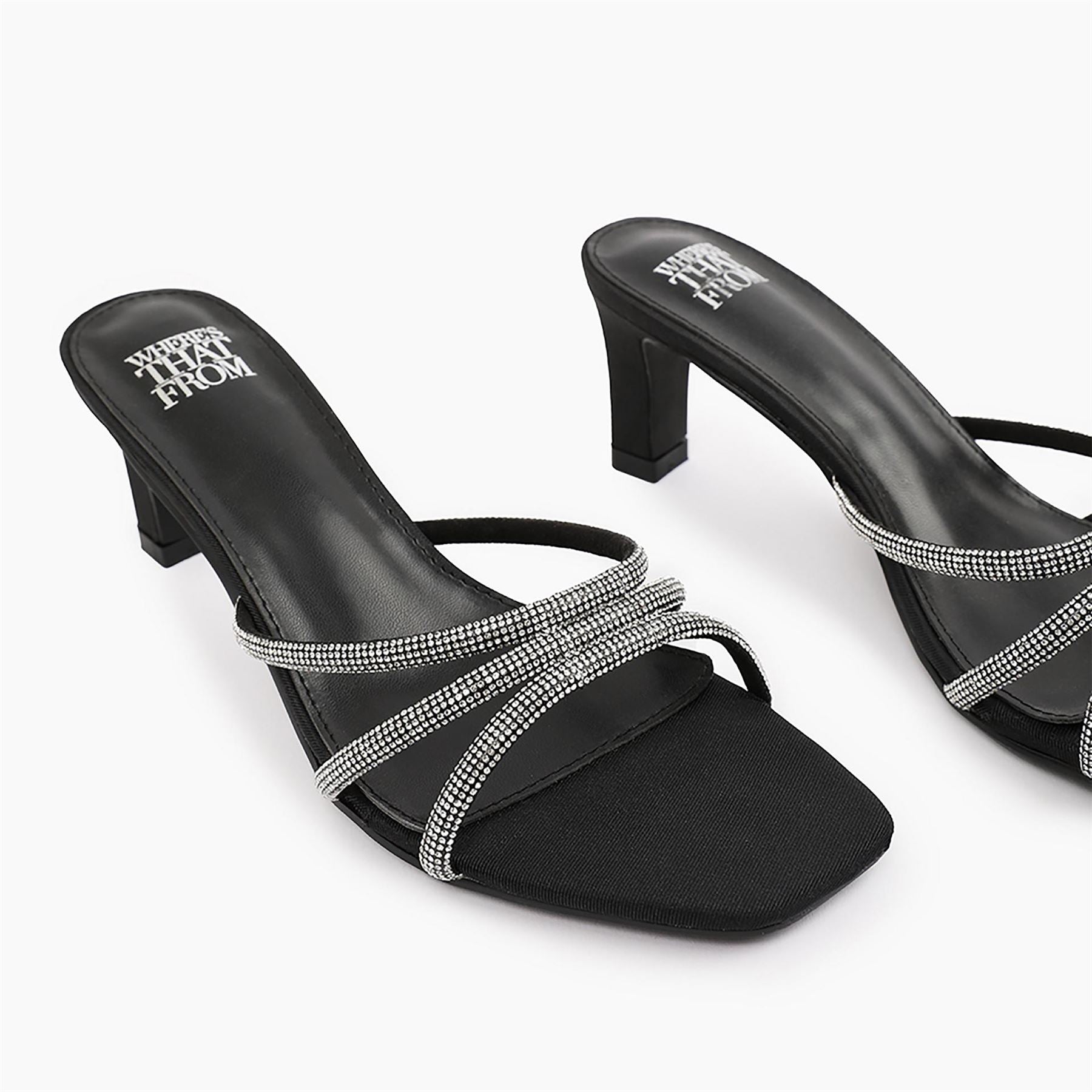 Wheres That From High Heel Open Toe Block Heel Sandals