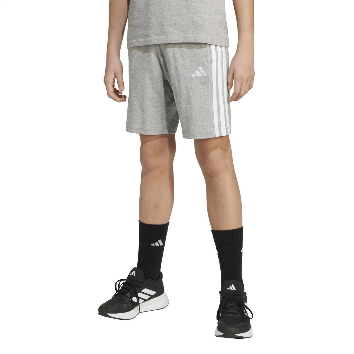 adidas Essentials 3 Stripe Jersey Short Juniors