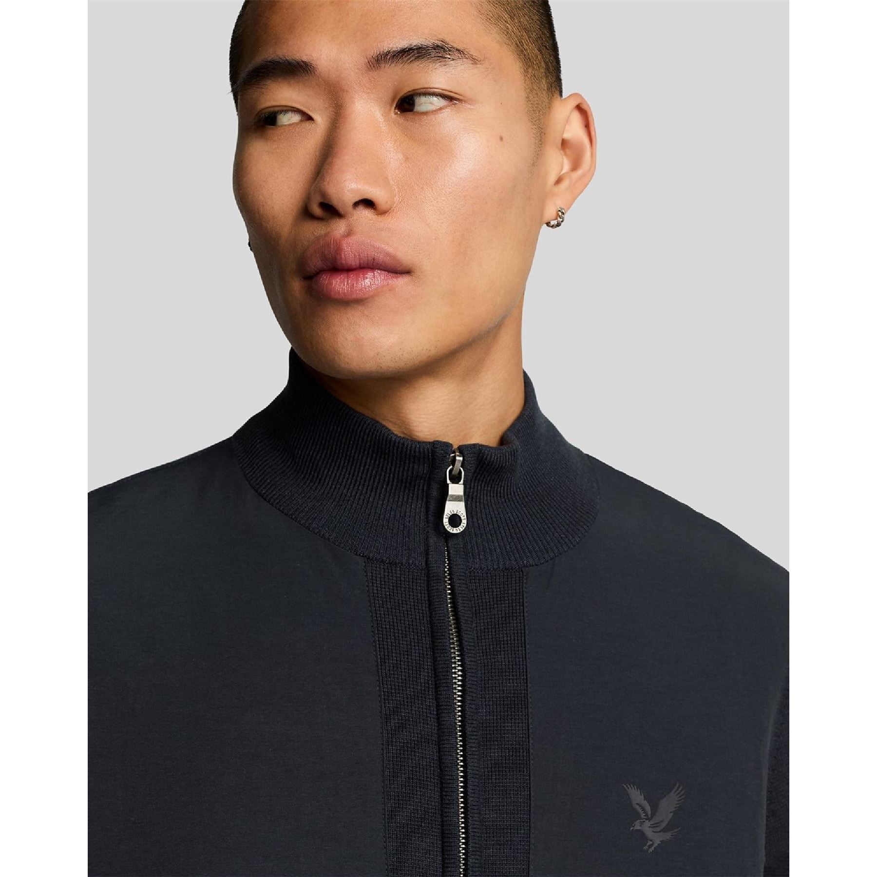 Lyle and Scott Hybrid Full Zip Knitted Jacket