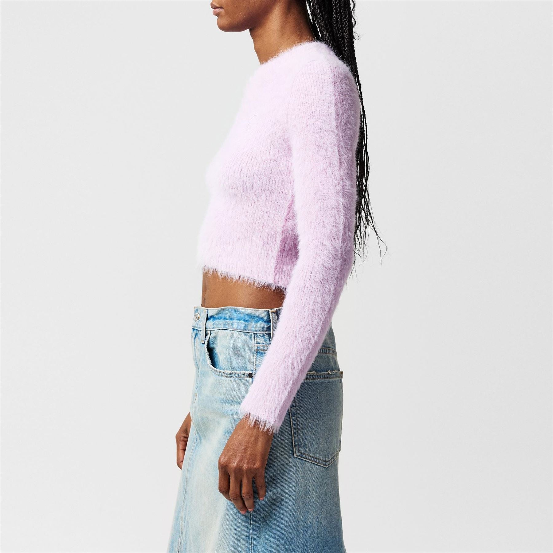 Hugo Cropped Crew Neck Regular Fit Sweater