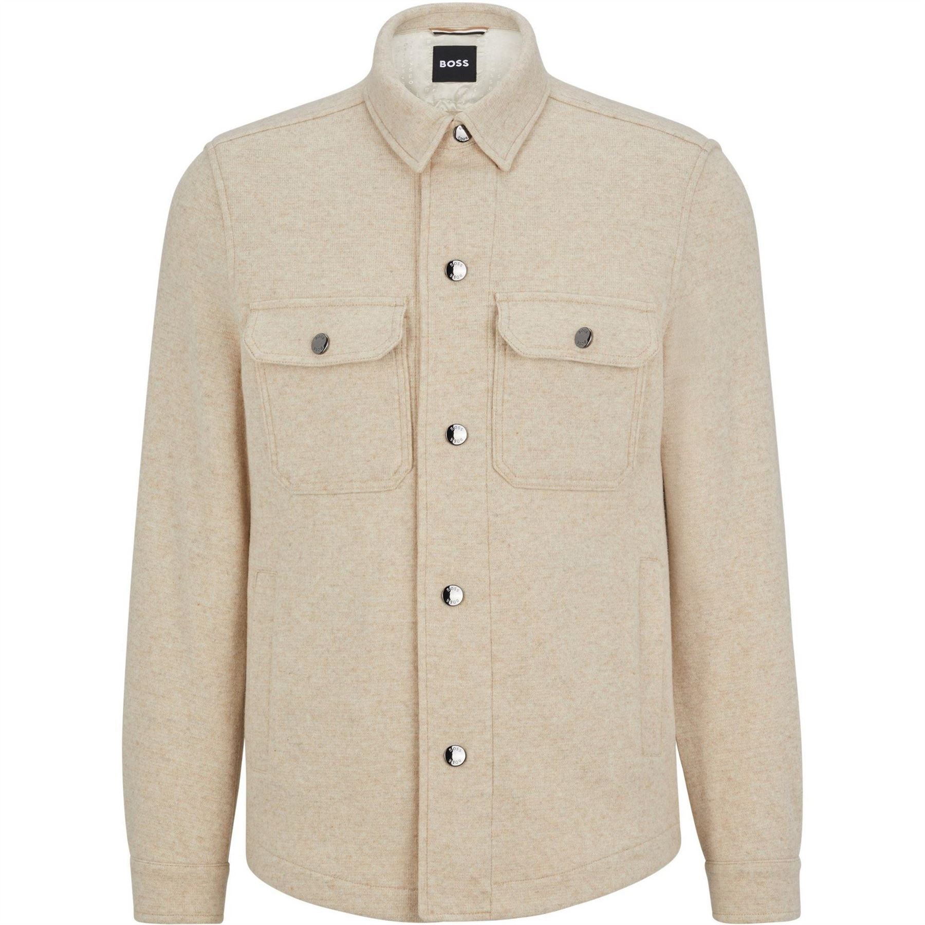 Boss Solid Patterned Regular Fit Overshirt with Pockets