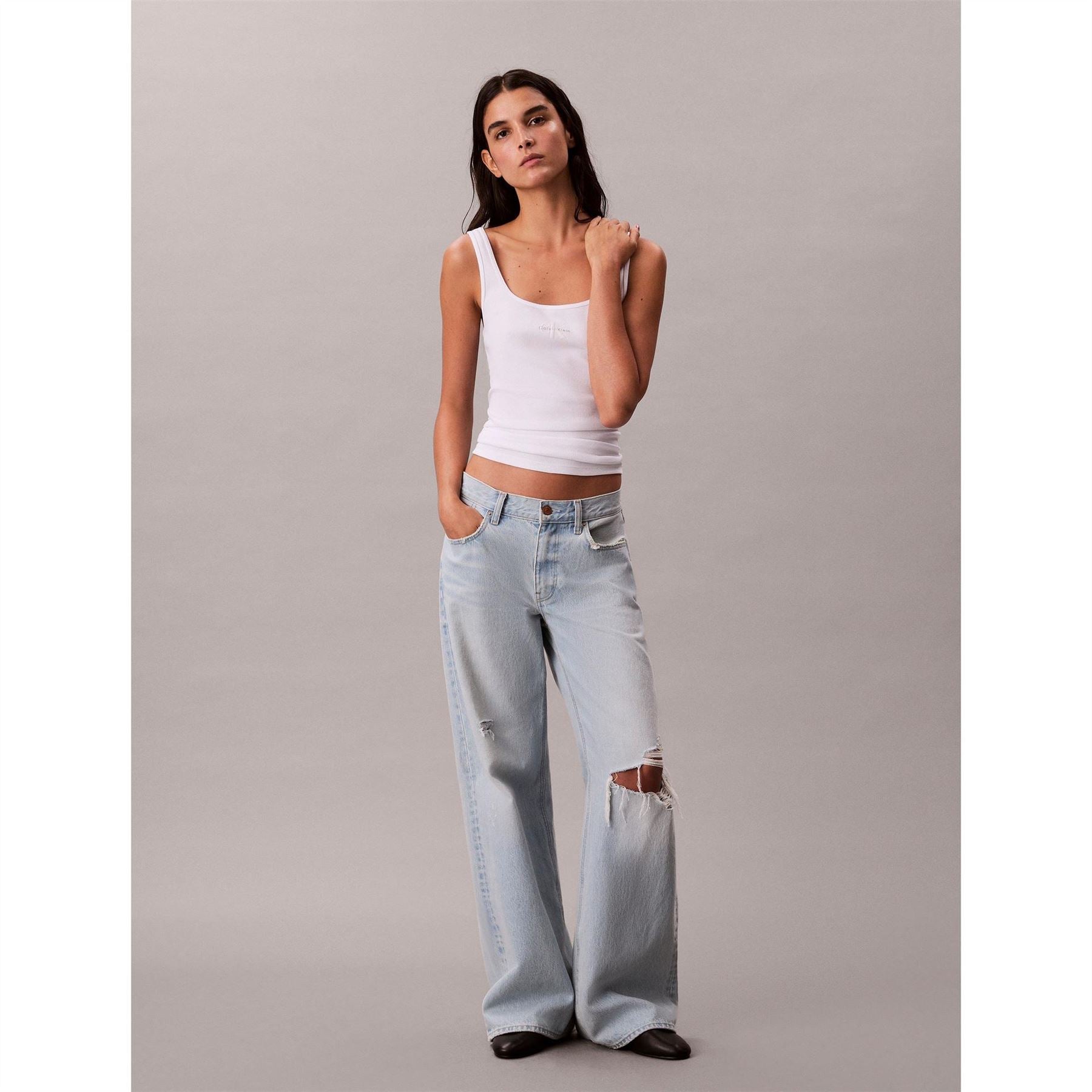 Calvin Klein Jeans Scoop Neck Spaghetti Strap Tank
