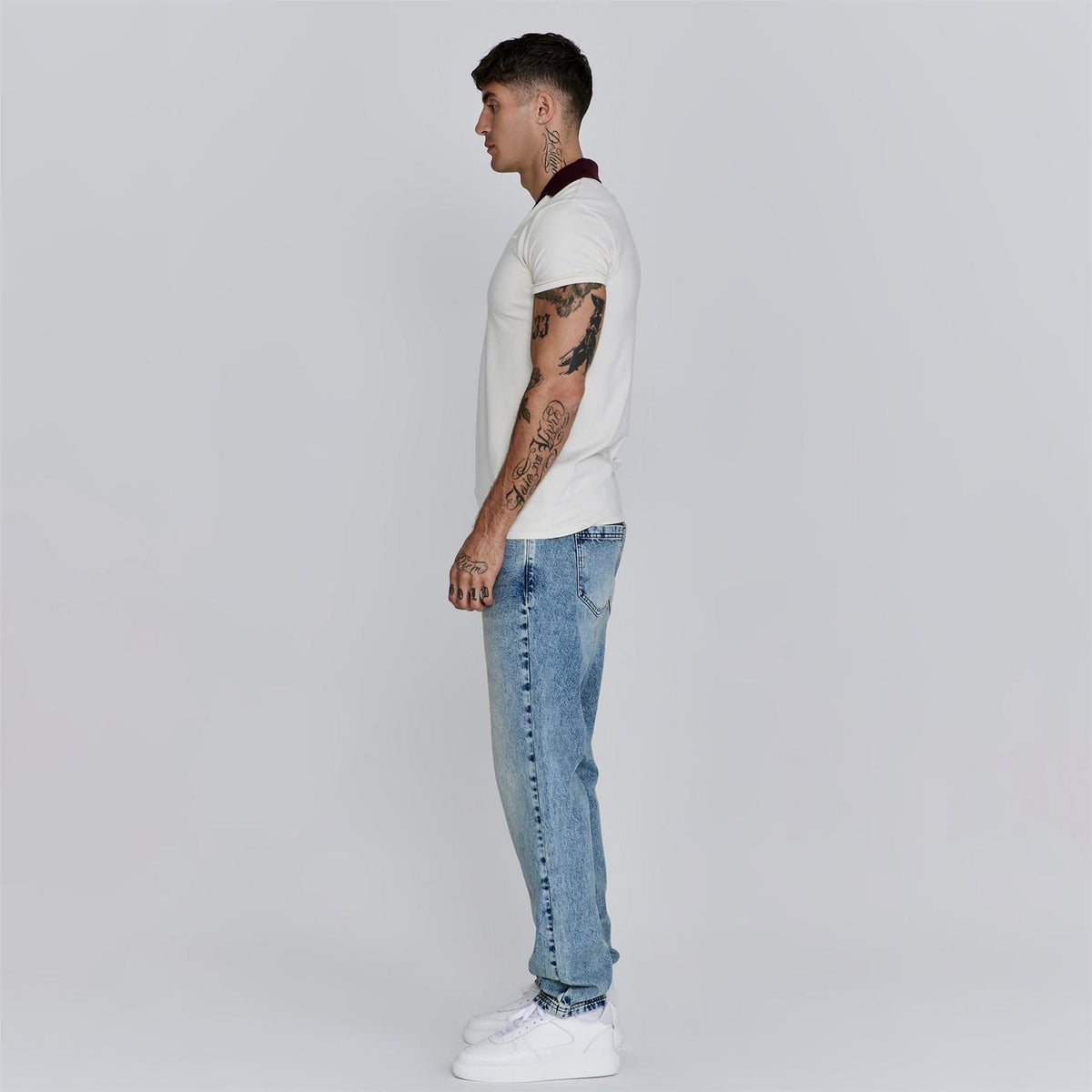 SikSilk Contrast Collared Slim Fit Polo Shirt