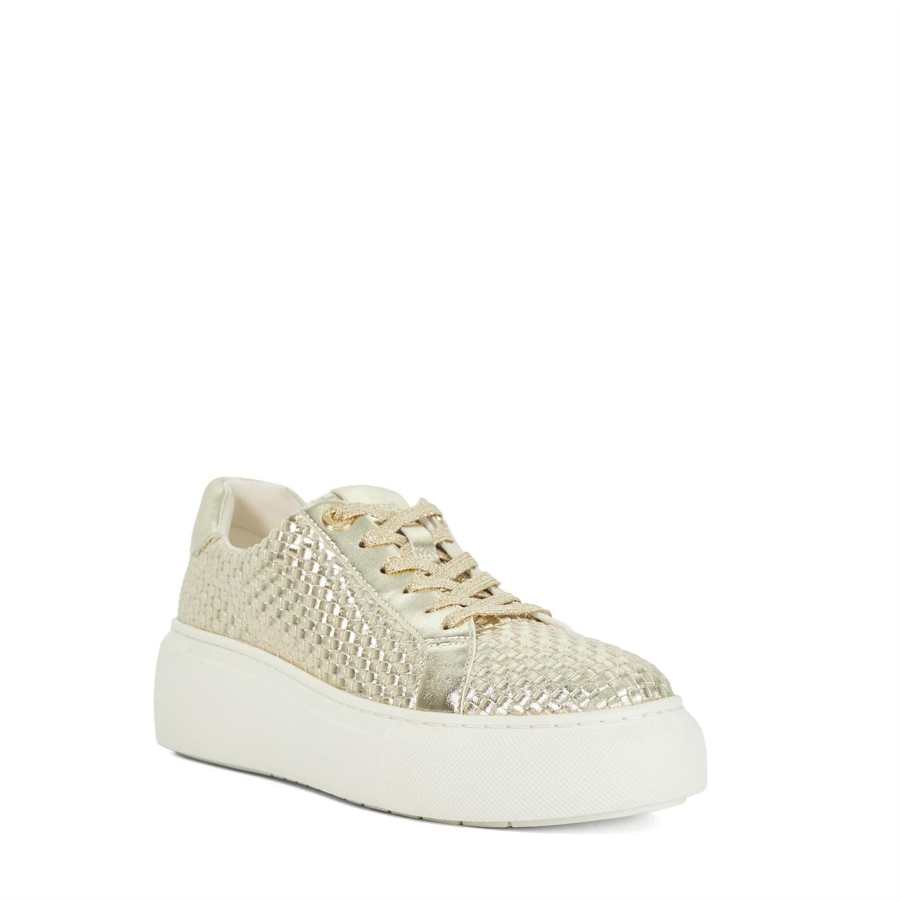 Dune London Chevron Patterned Platform Lace-Up Sneakers