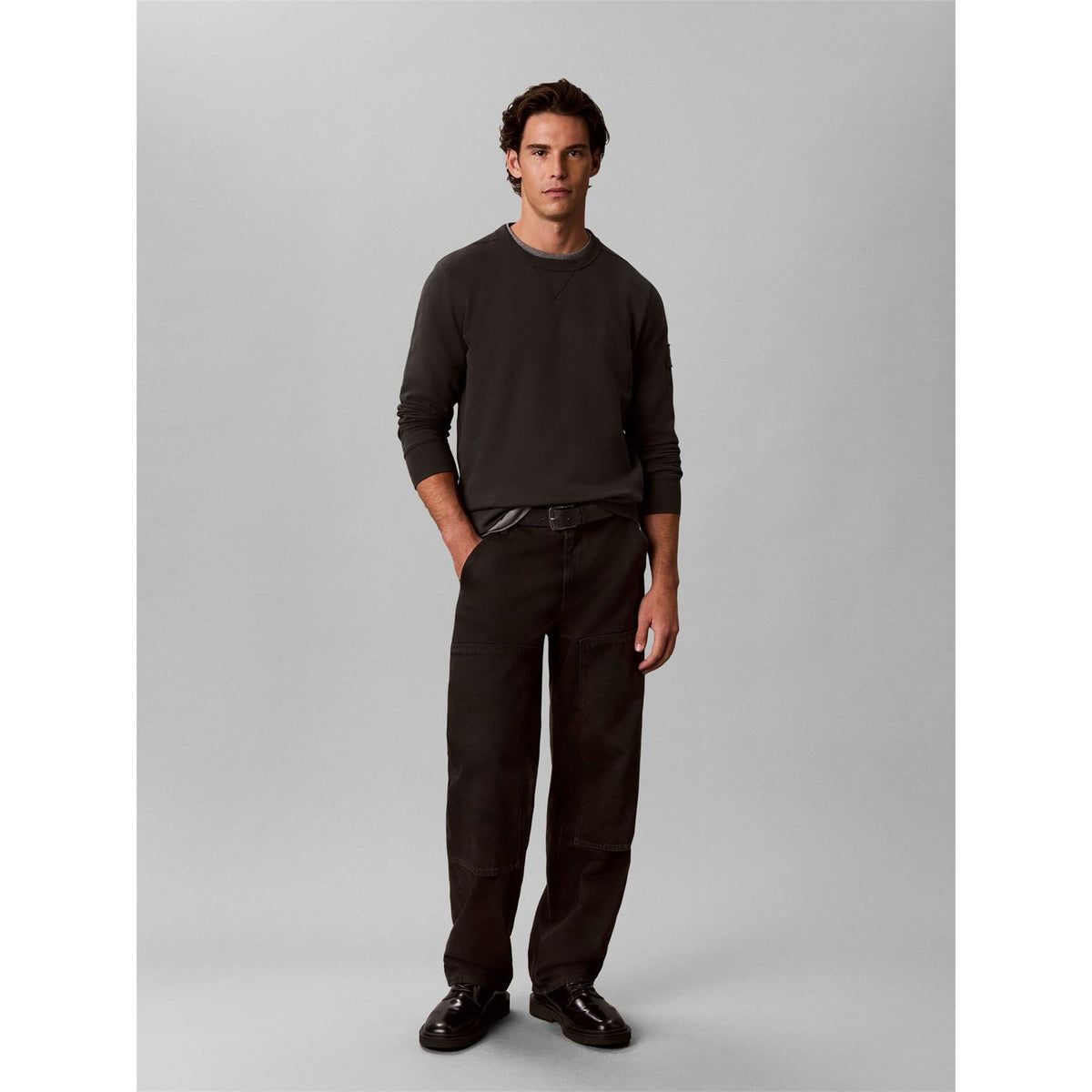 Calvin Klein Jeans Sleeve Badge Cotton Crew Neck Sweatshirt