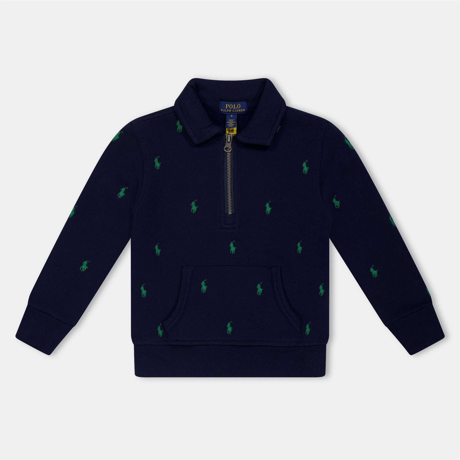 Polo Ralph Lauren Zip Neck Collared Long Sleeve Sweatshirt