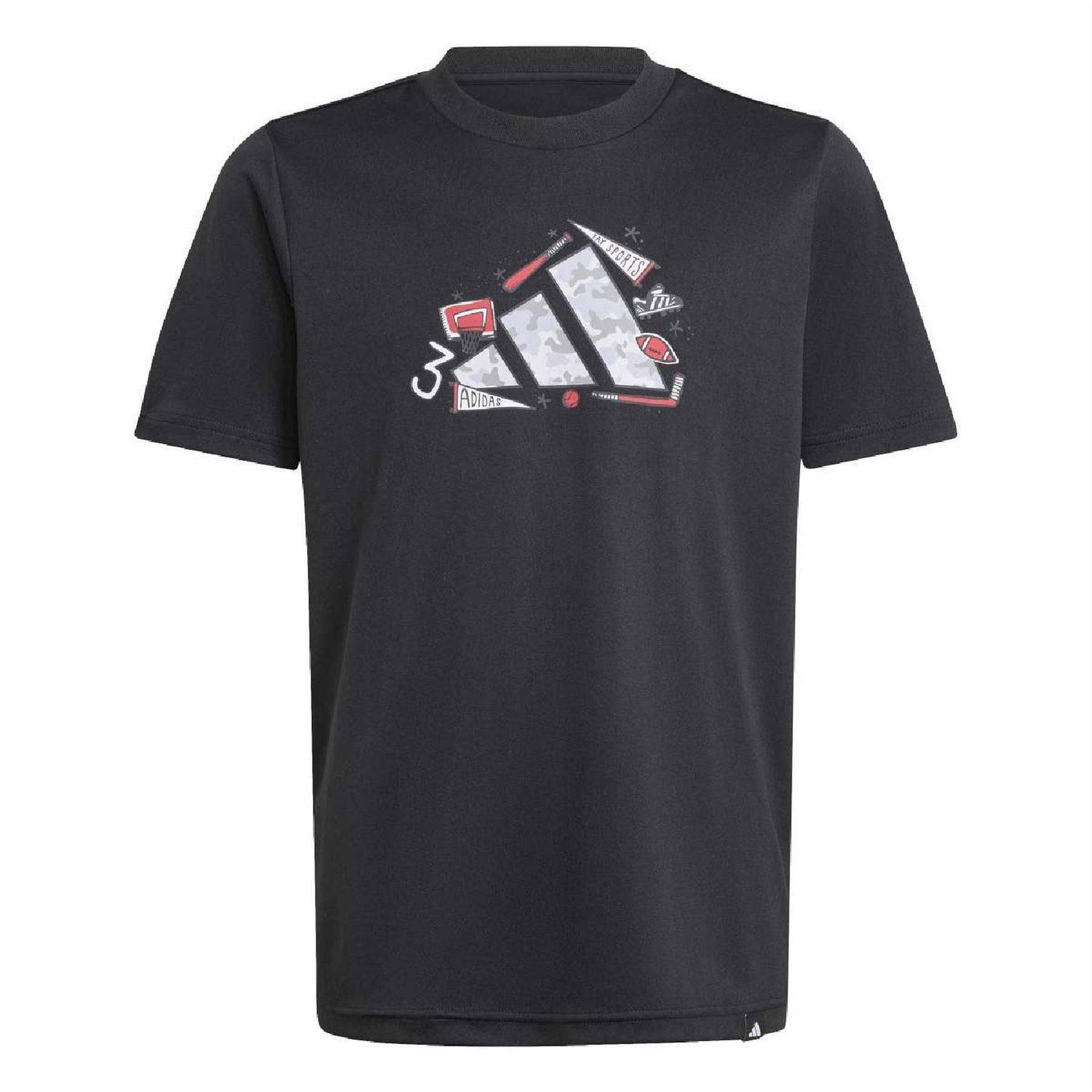 adidas Juniors Crew Neck Short Sleeve Graphic T-Shirt