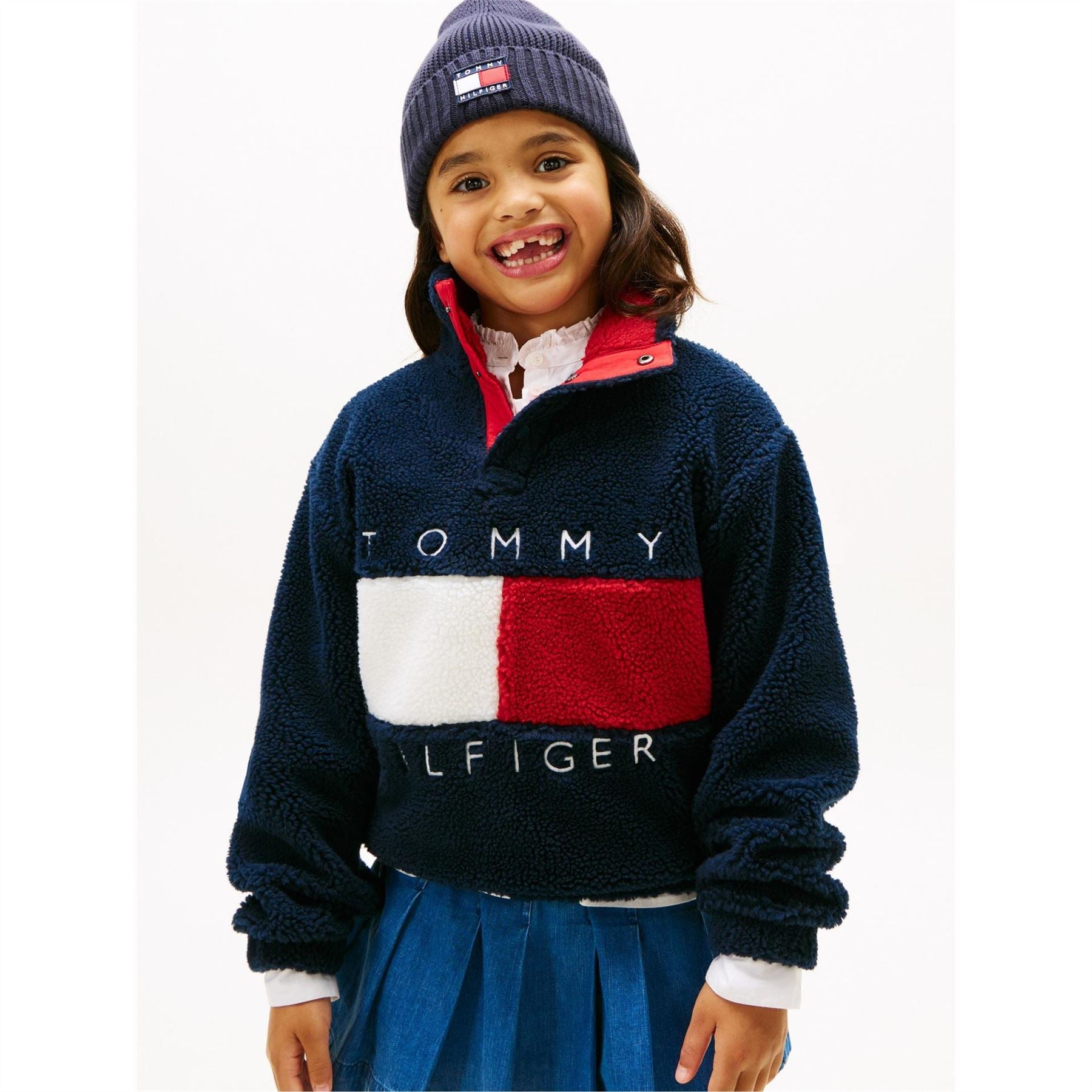 Tommy Hilfiger Heritage Embroidered Box Print Funnel Neck Sweatshirt