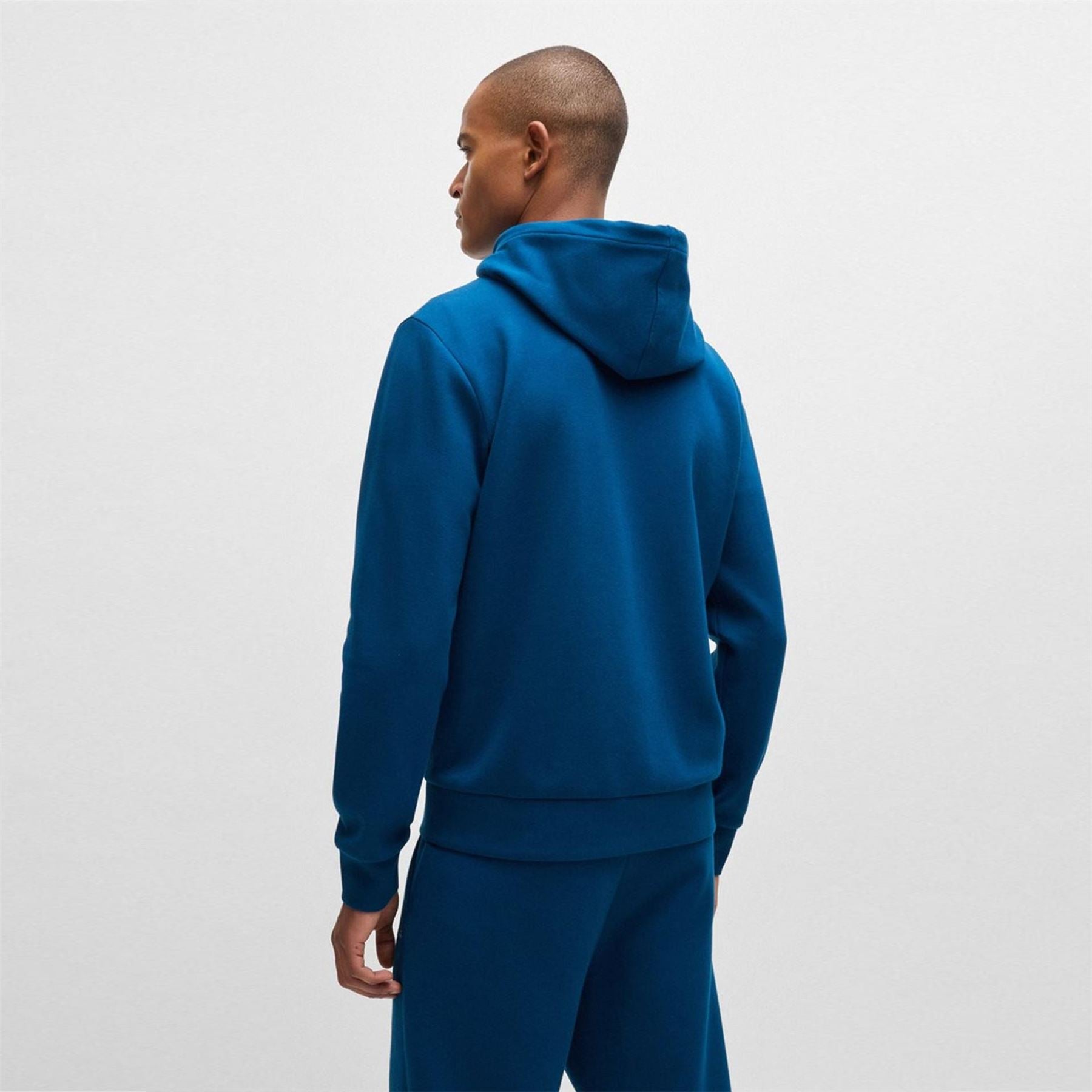 Boss BOSS GREEN Full Zip Hoodie with Adjustable Drawstring Hood   Streamlined Design