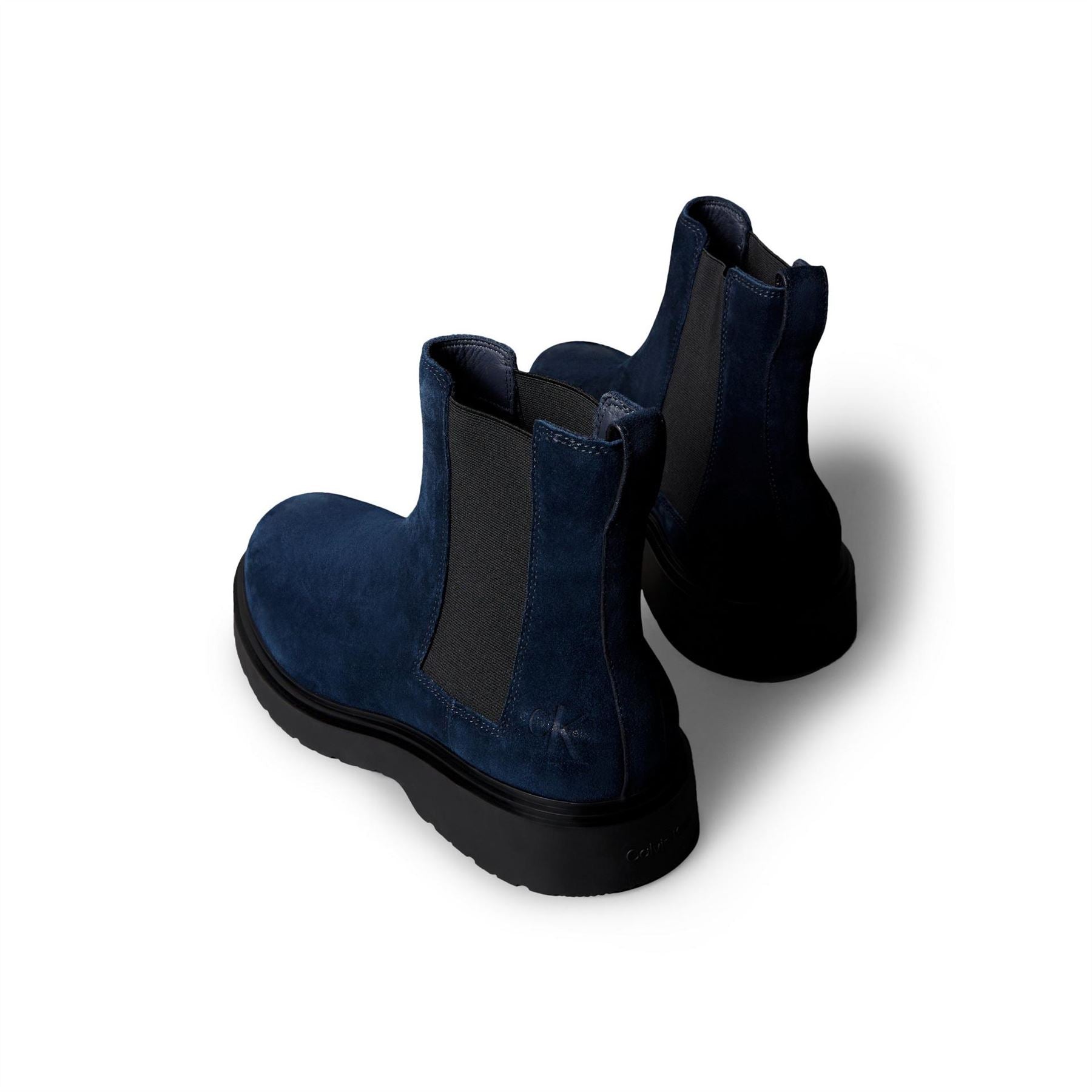Calvin Klein Suede Chelsea Boots with Block Heel