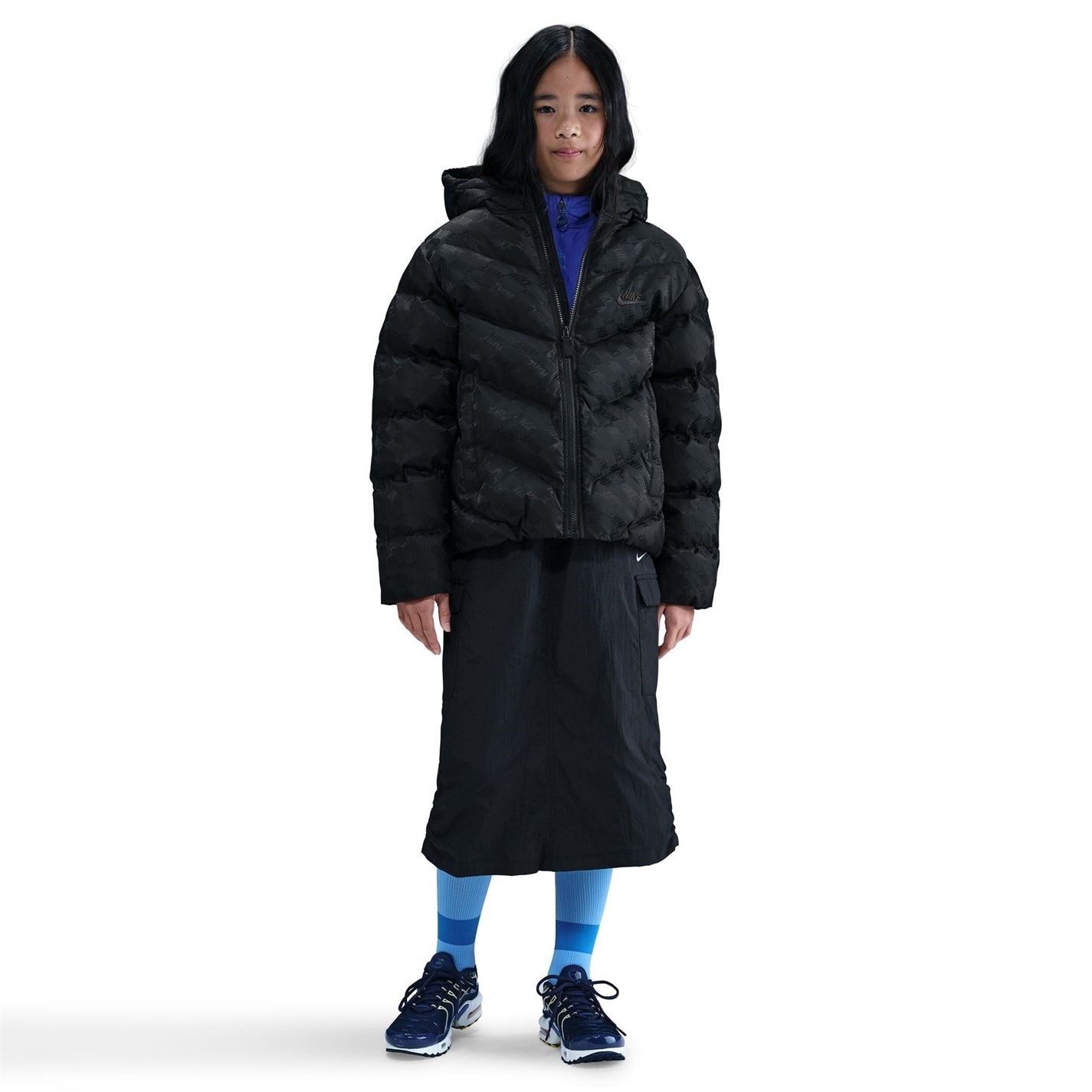 Nike Hooded Neck All Over Logo Puffer Jacket