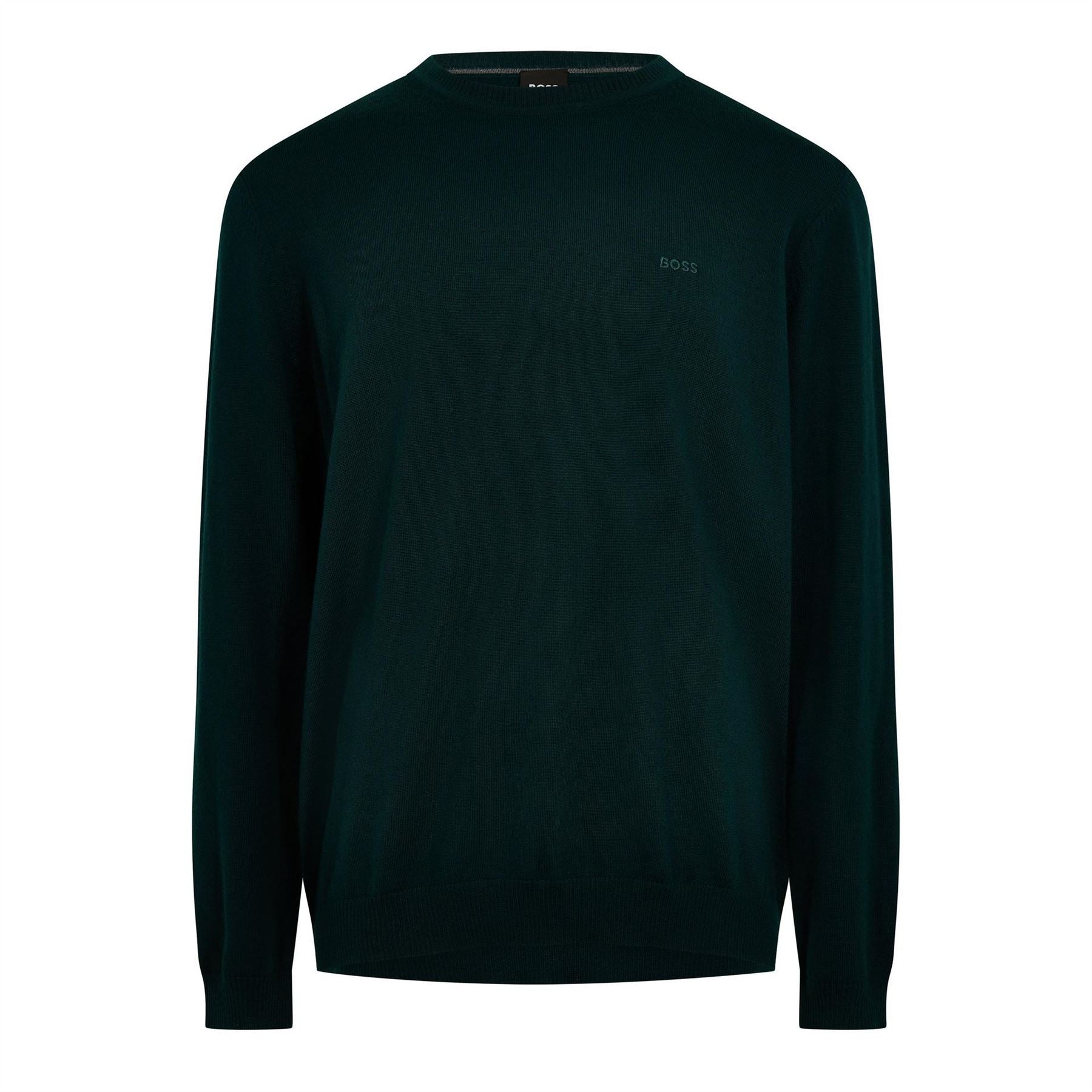 Boss Crew Neck Ribbed Collar Long Sleeve Sweatshirt