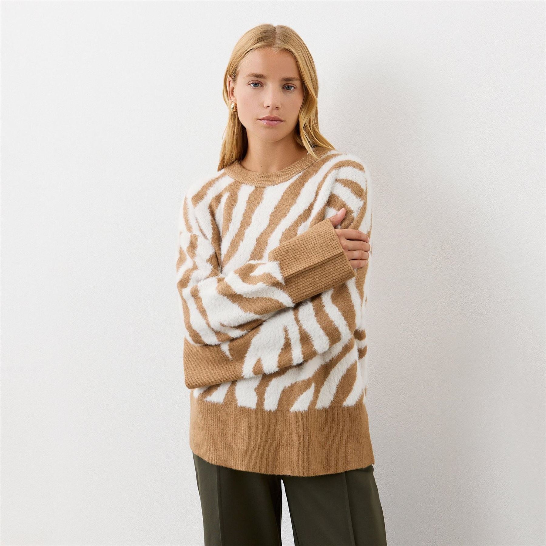 Finery Tulle Crew Neck Relaxed Fit Sweater