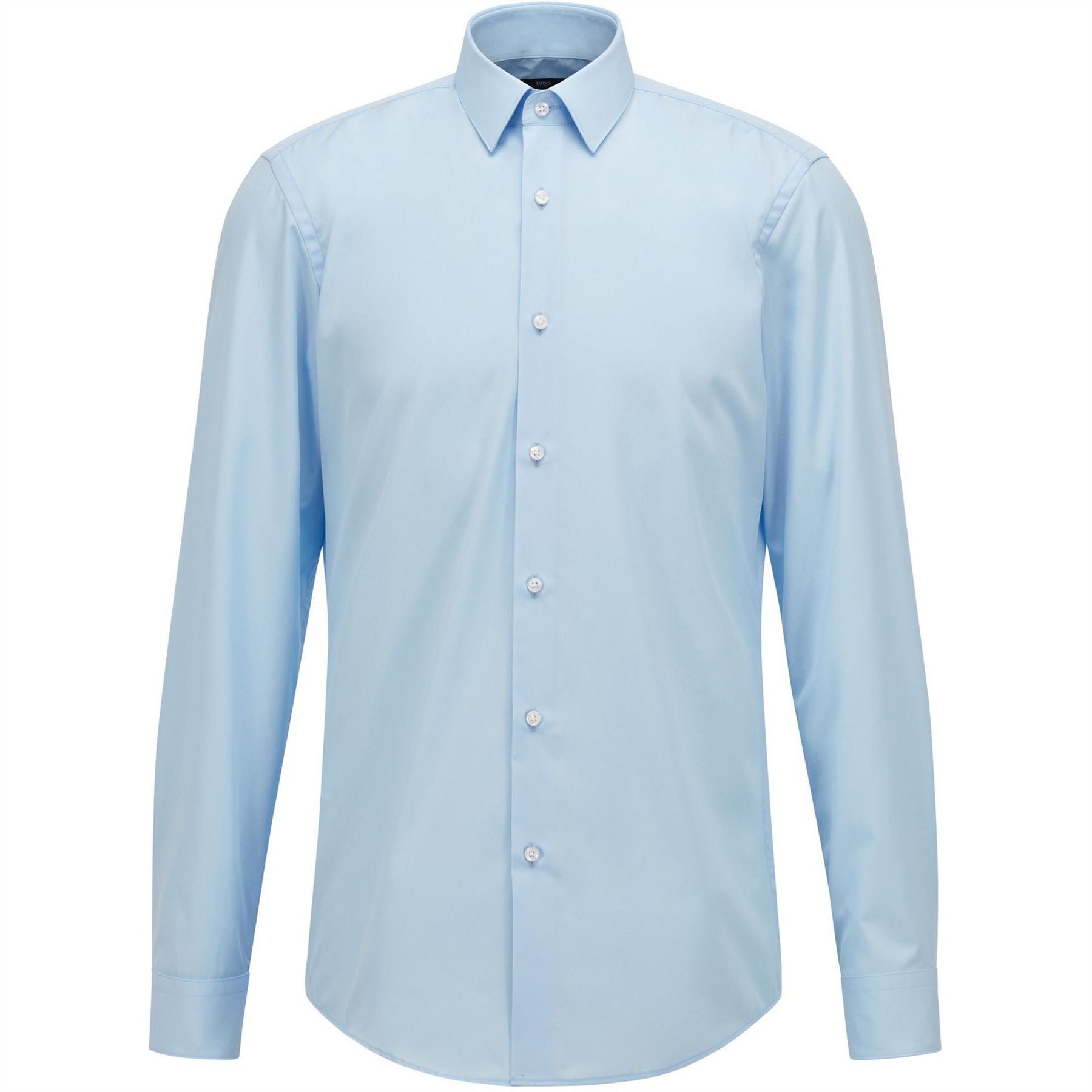 Boss Collared Neck Point Collar Long Sleeve Shirt