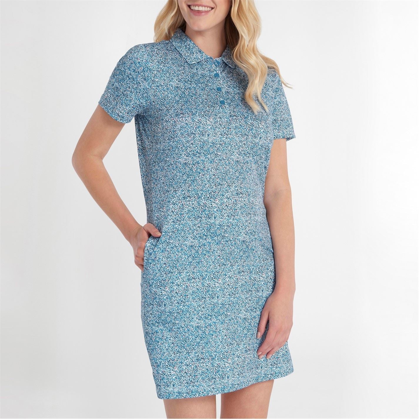 Calvin Klein Golf Hamlin Collared Neck Knee Length T-Shirt Dress