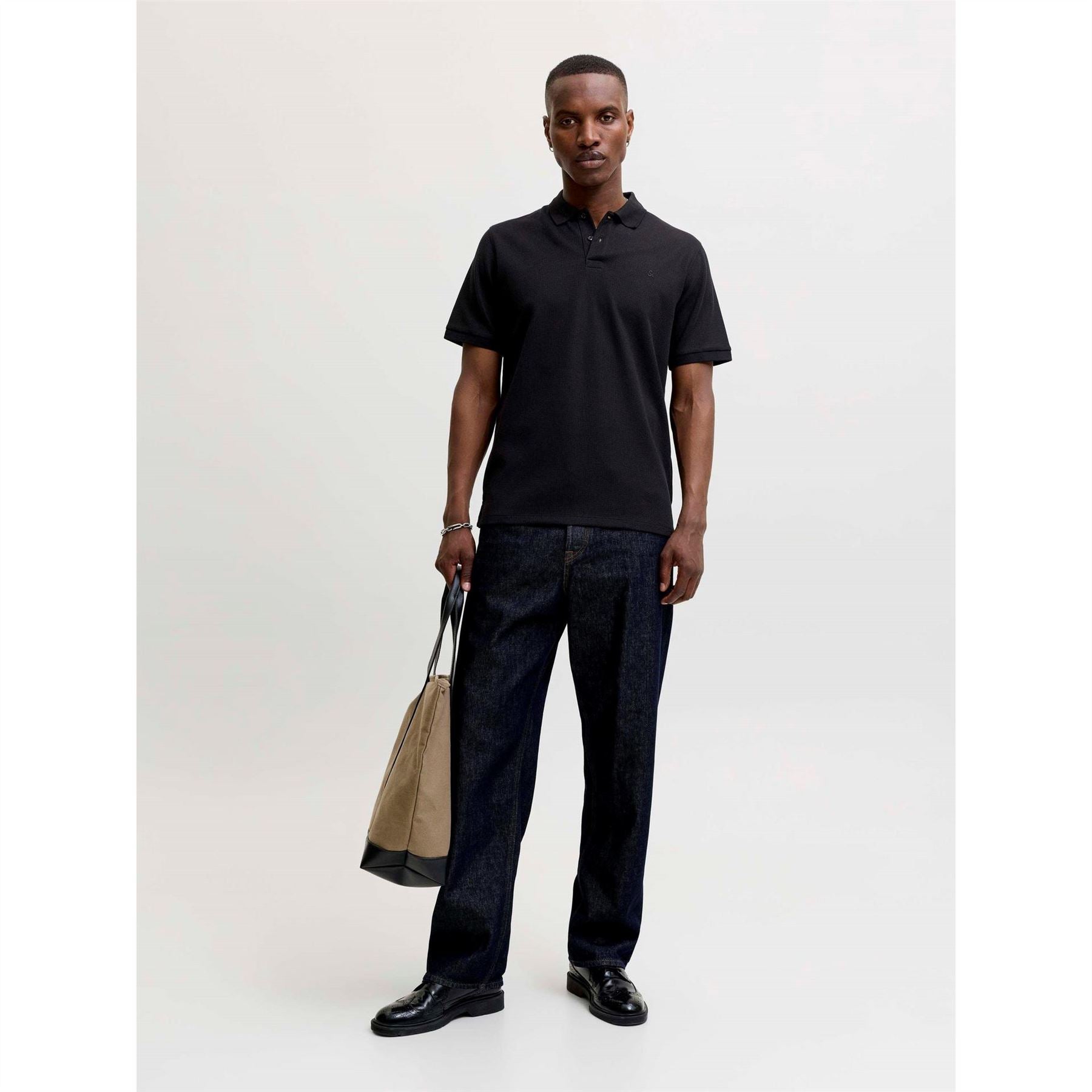 Jack and Jones Austin Button Placket Collared Short Sleeve Polo Shirt