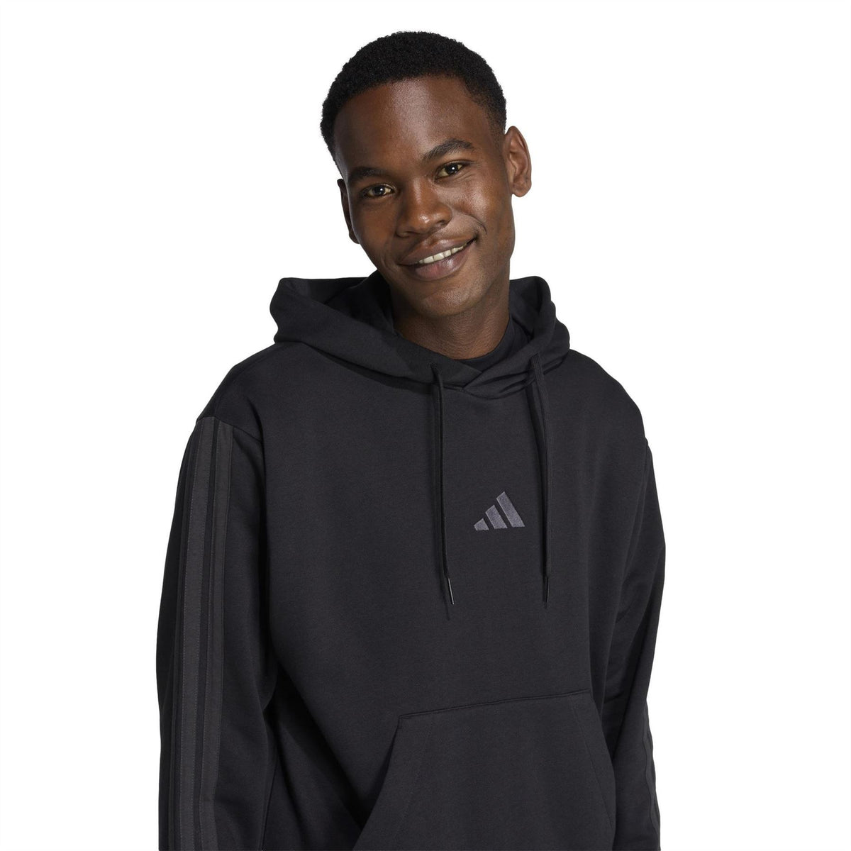 adidas Mens Fleece 3 Stripes Hoodie