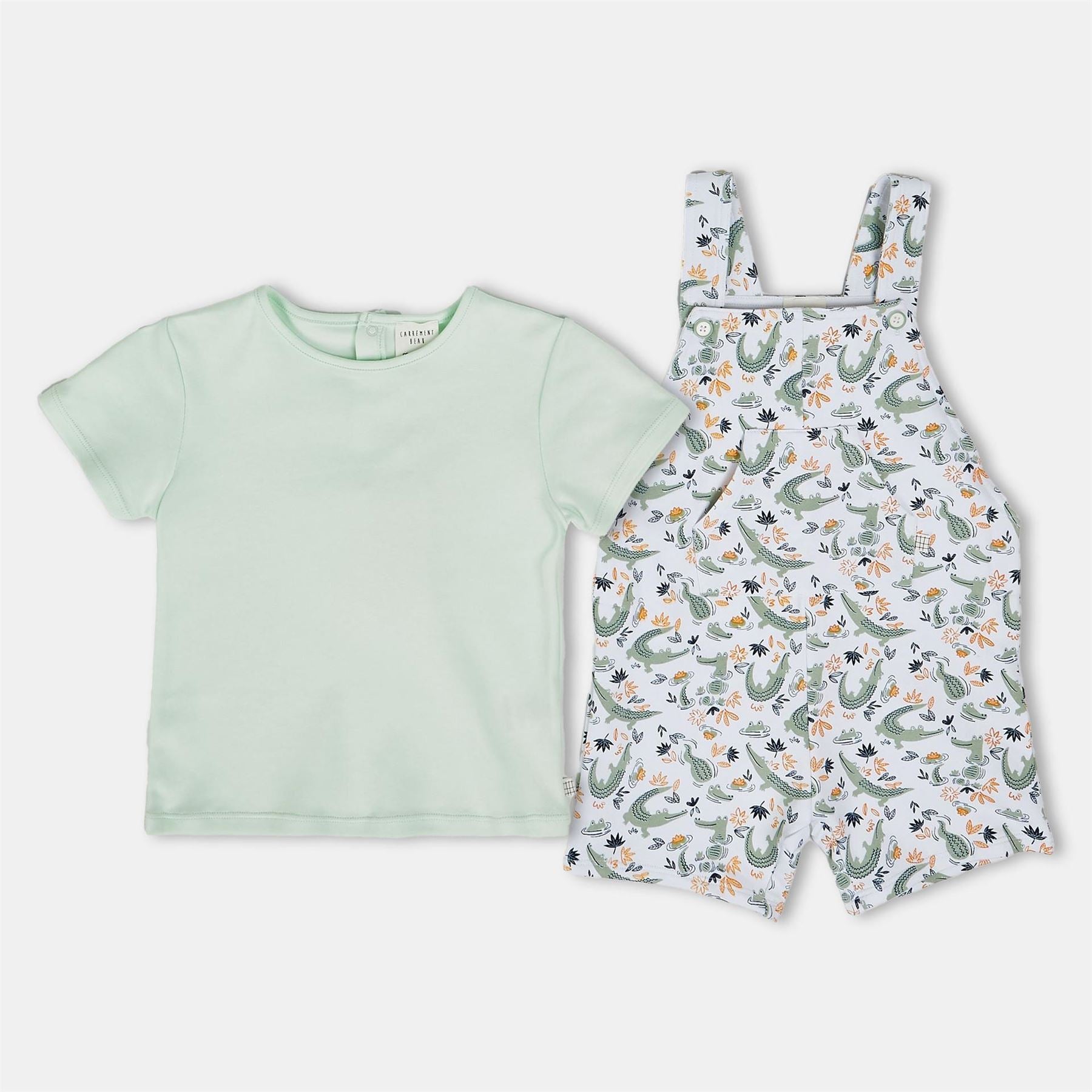 Carrement Beau Crew Neck Short Sleeve Animal Patterned Shortalls