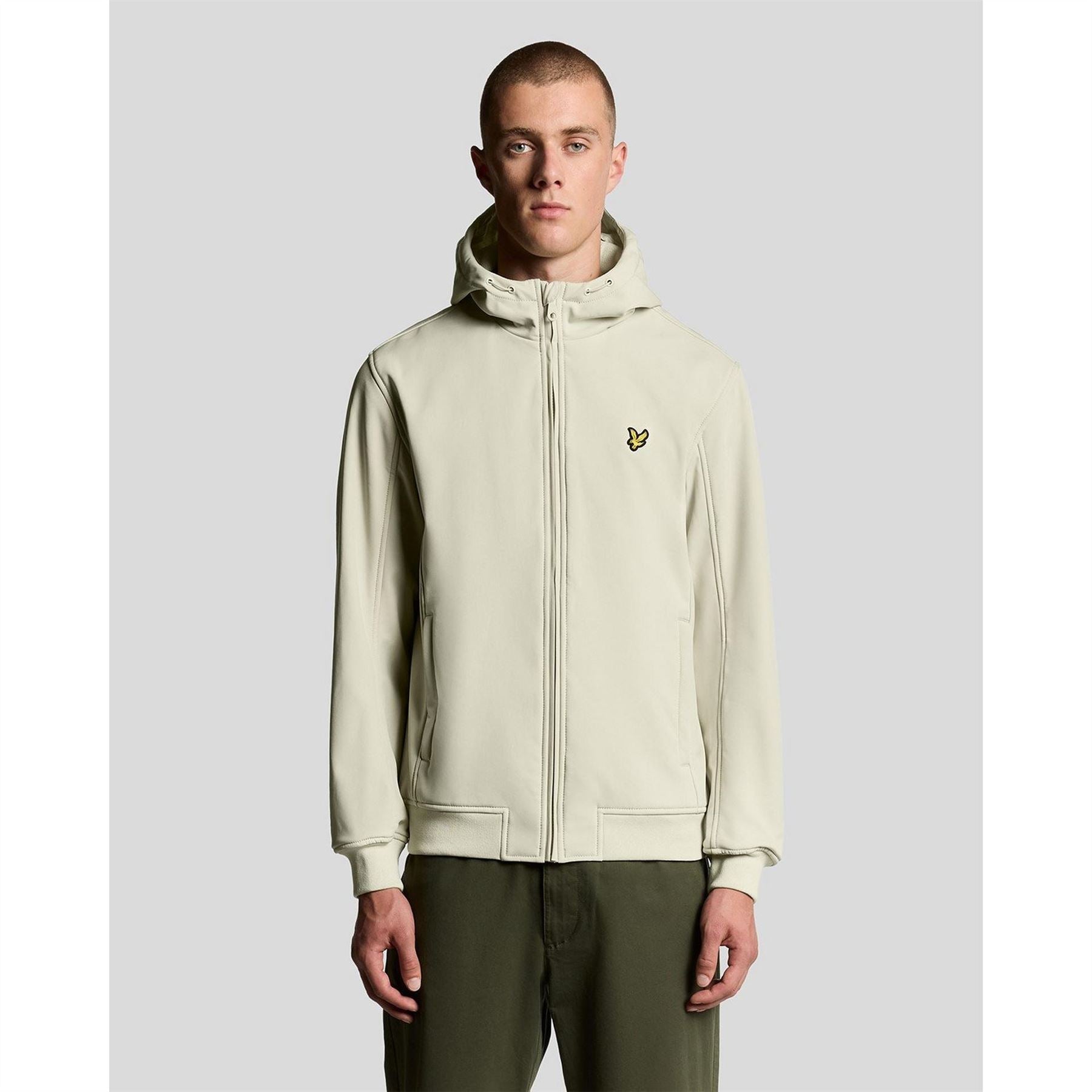 Lyle and Scott Solid Patterned Hooded Softshell Jacket with Ribbed Cuff