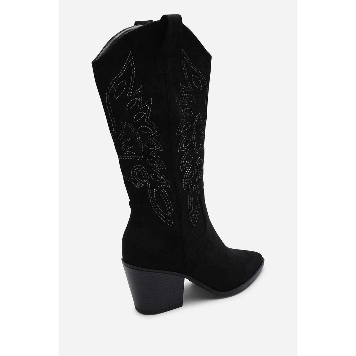 Wheres That From Calf Cowboy Boots Block Heel Western Embroidered