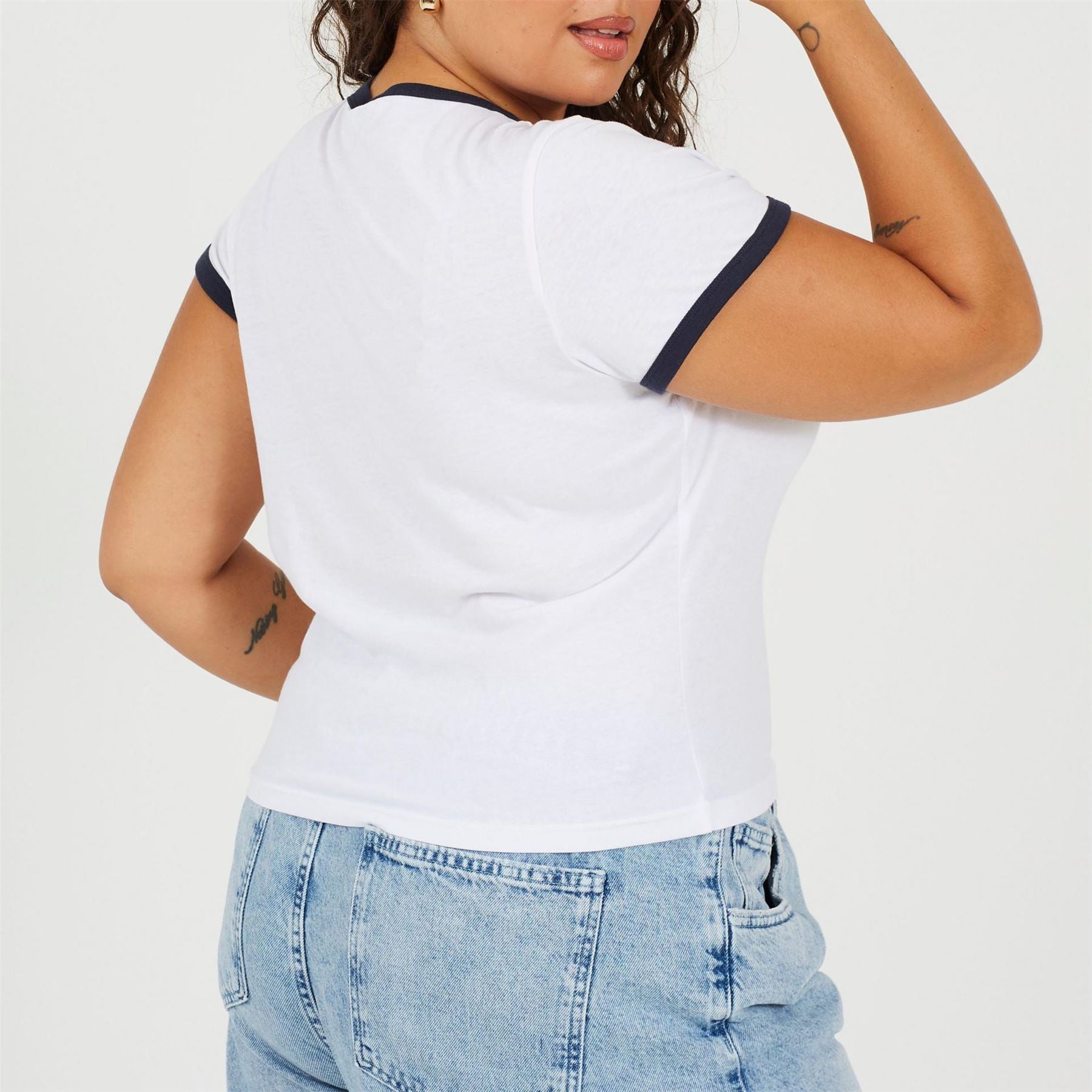 Brave Soul Plus Size Short Sleeve T Shit With Contrast Neck And Sleeve Rib