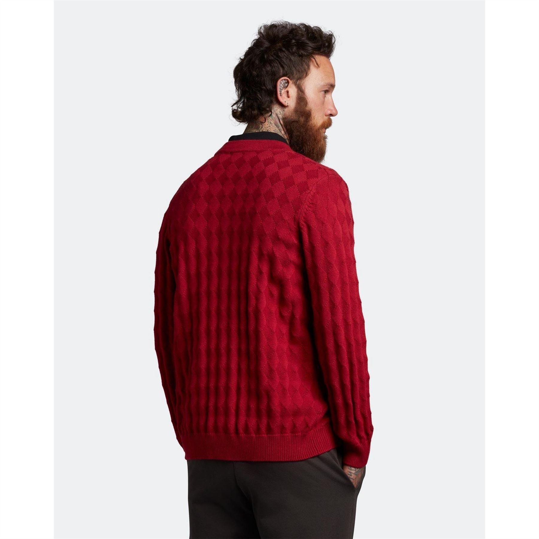 Lyle and Scott Argyle V Neck Regular Fit Sweater