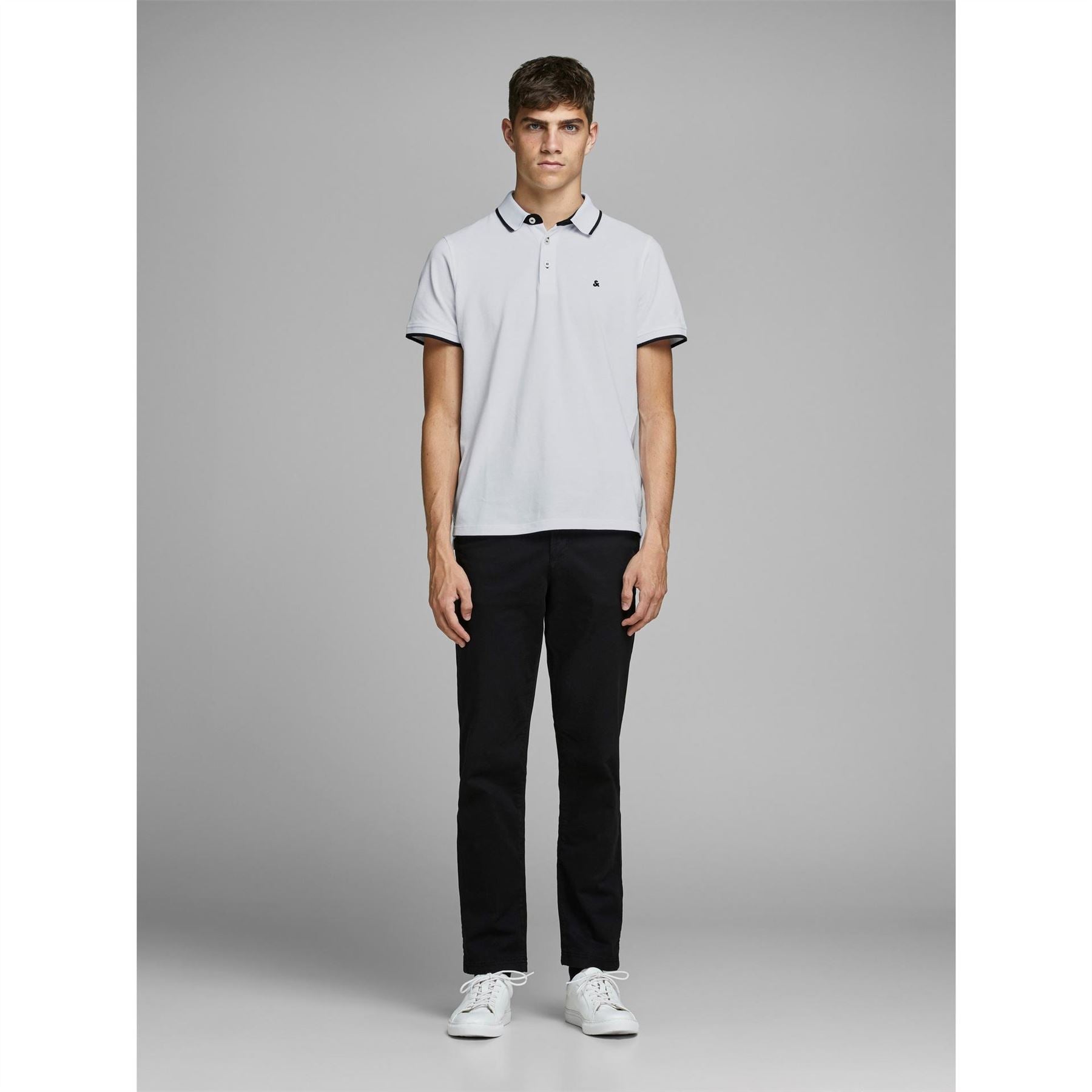 Jack and Jones Paulos Tipped Pique Short Sleeve Polo Shirt
