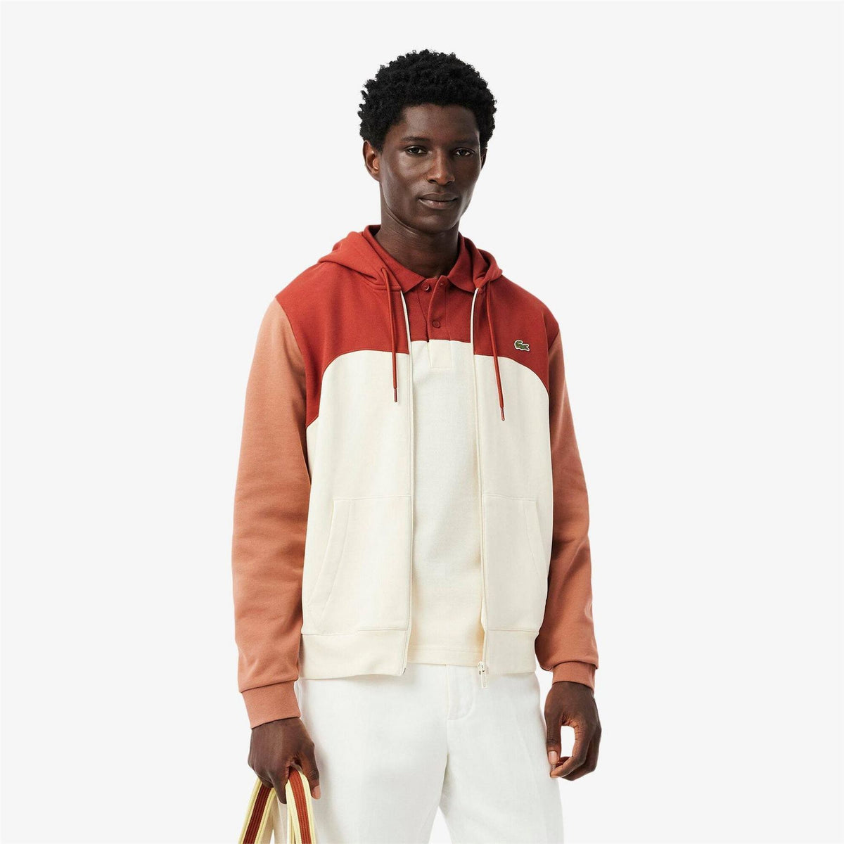 Lacoste Crocodile Print Hooded Full-Zip Jacket