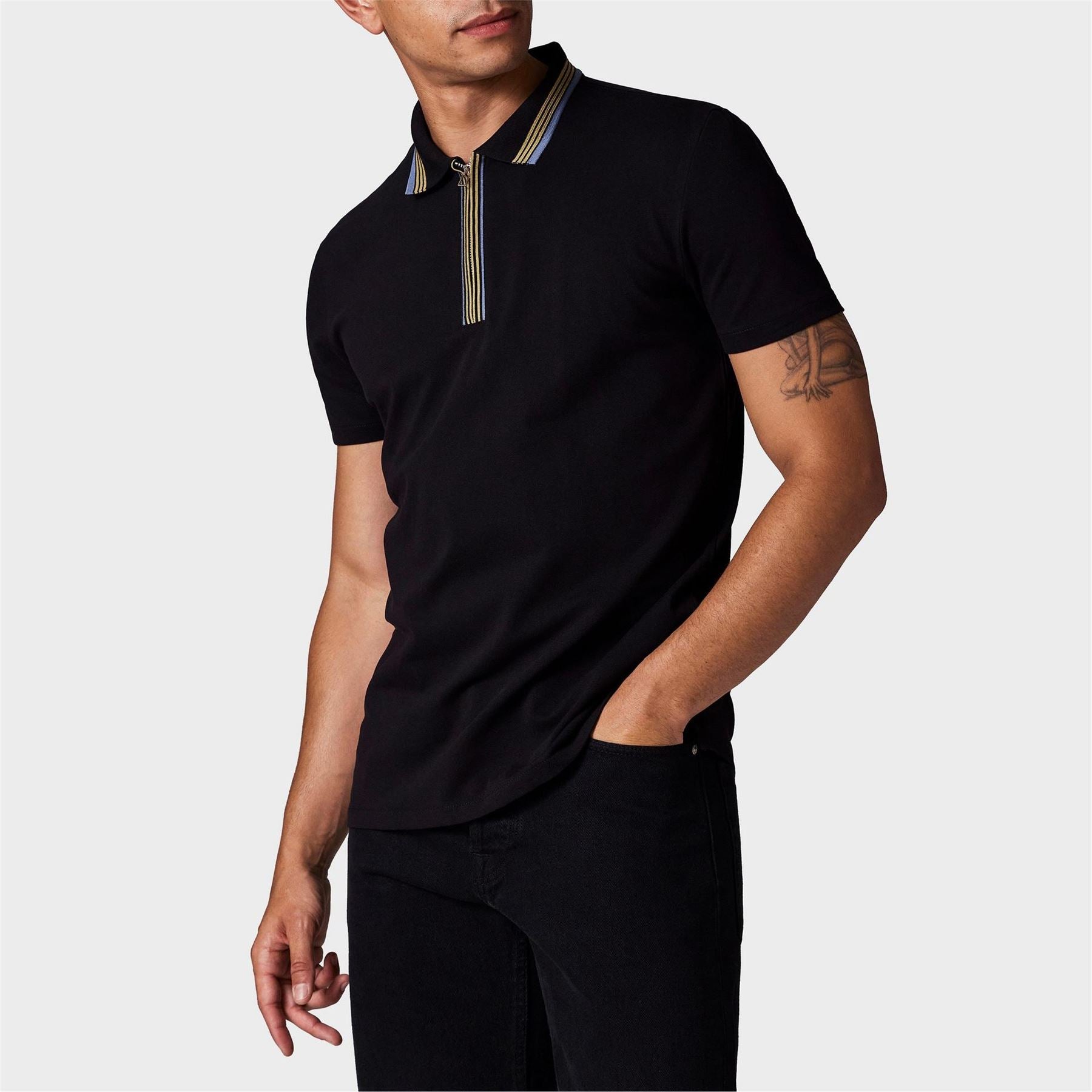 PS Paul Smith Zipped Short Sleeve Polo Shirt