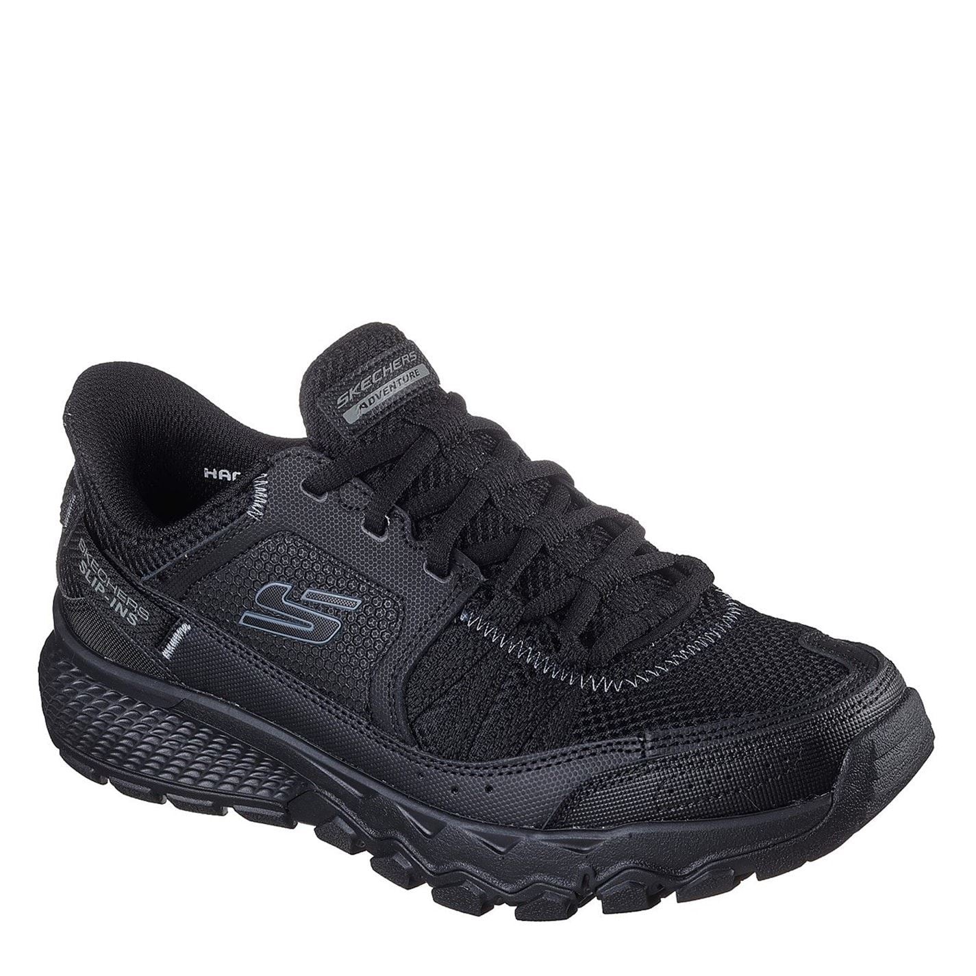 Skechers Mens Slip Ins Leather Overlay Lace Up W Slip On Trainers