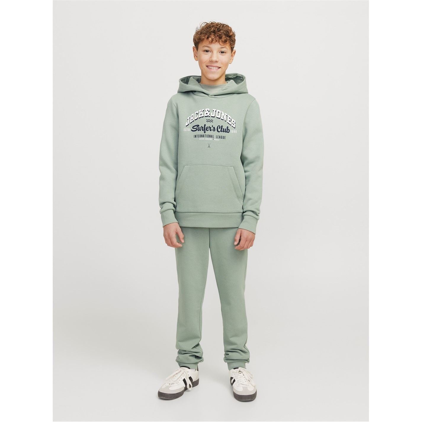 Jack and Jones Logo Print Hooded Neck Kangaroo Pocket Sweatshirt