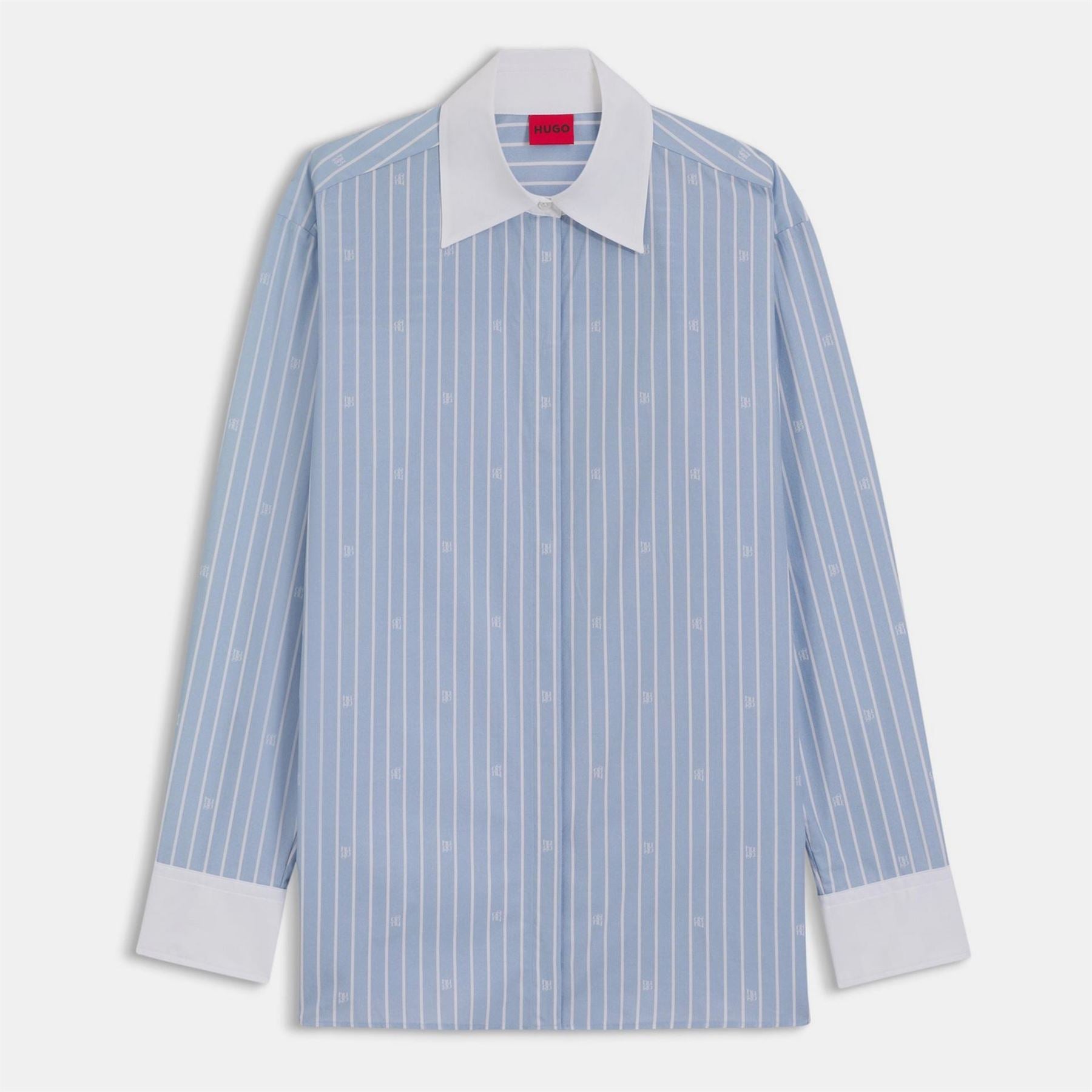 Hugo Contrast Collar Collared Neck Long Sleeve Shirt
