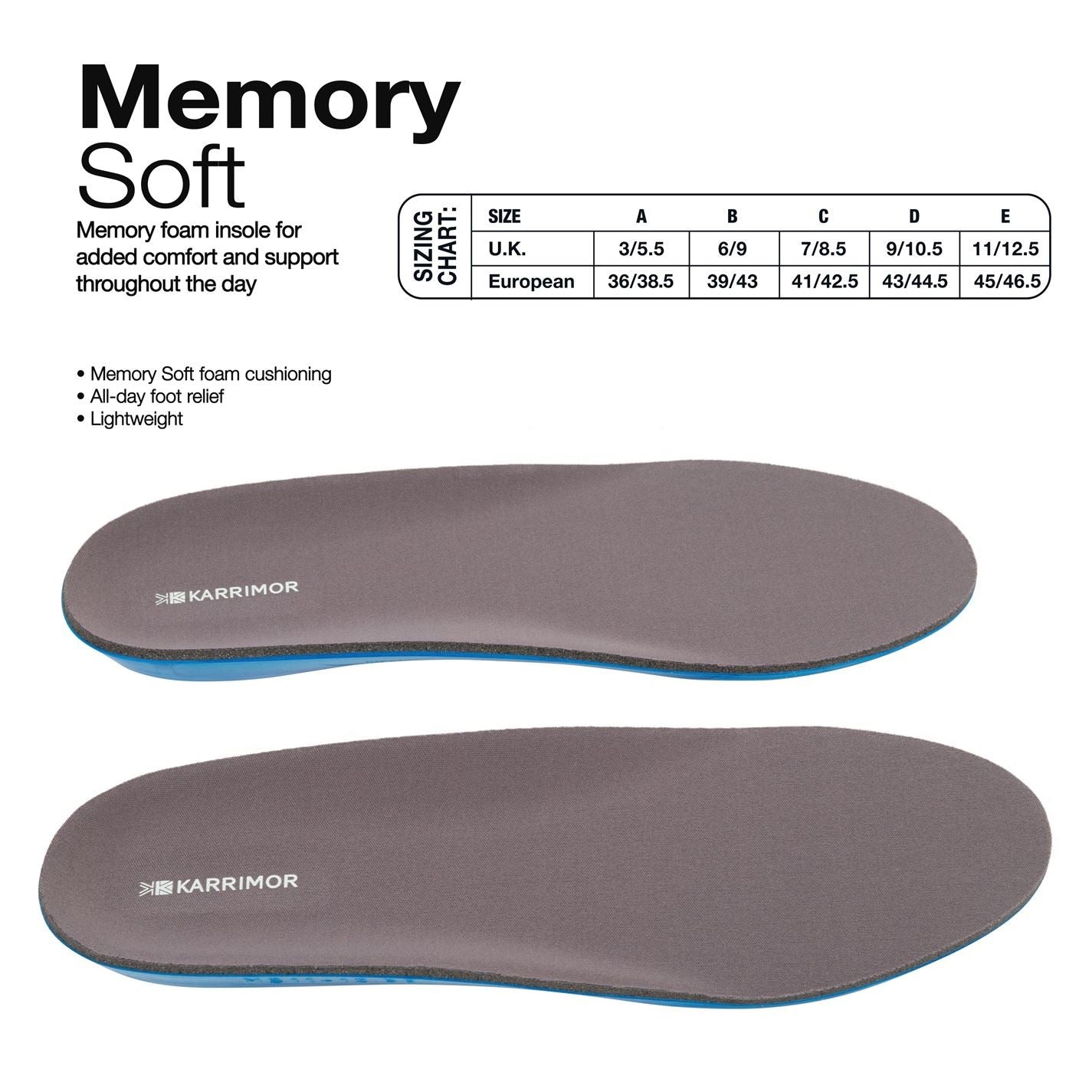 Karrimor Memory Foam Insole Mens