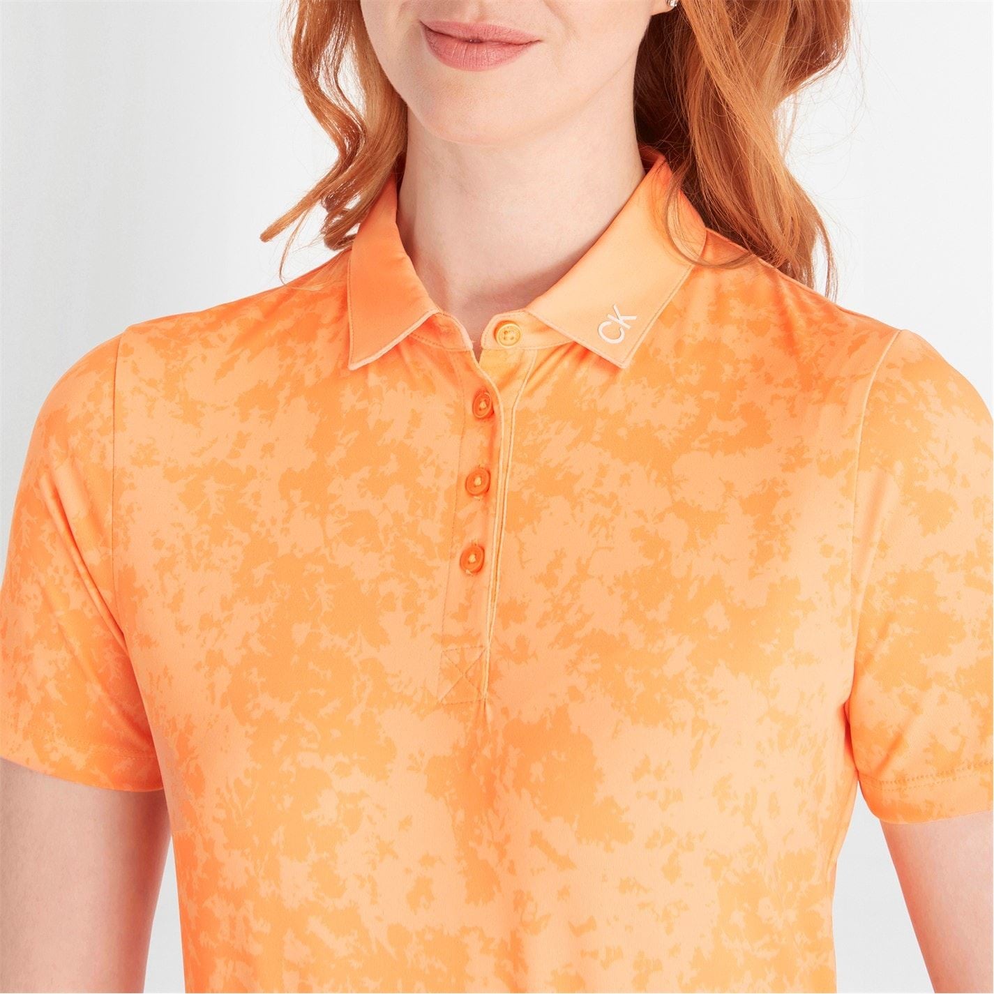 Calvin Klein Golf Canvas Print Collared Neck Polo Shirt