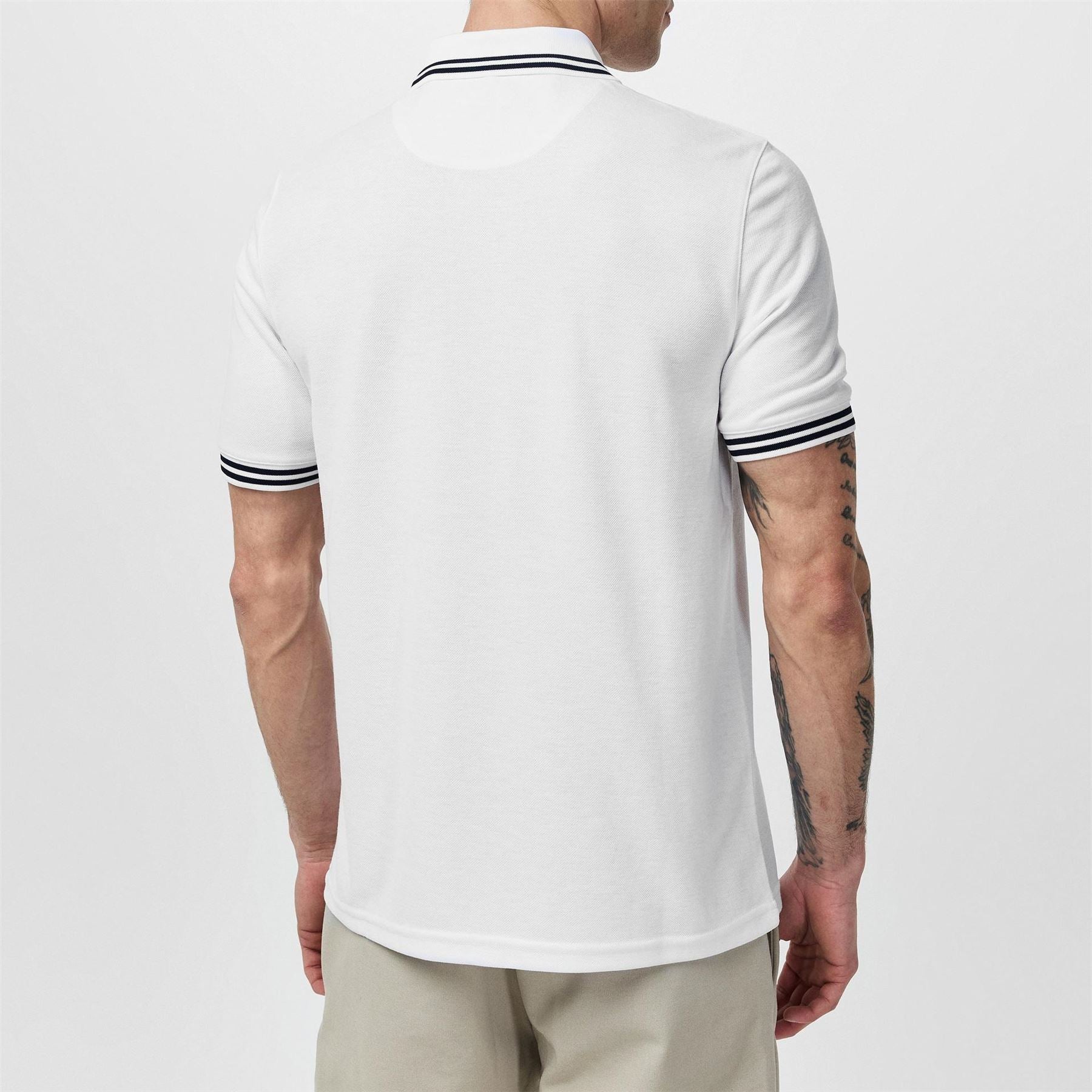 Ted Baker Striped Trim Short Sleeve Polo Shirt