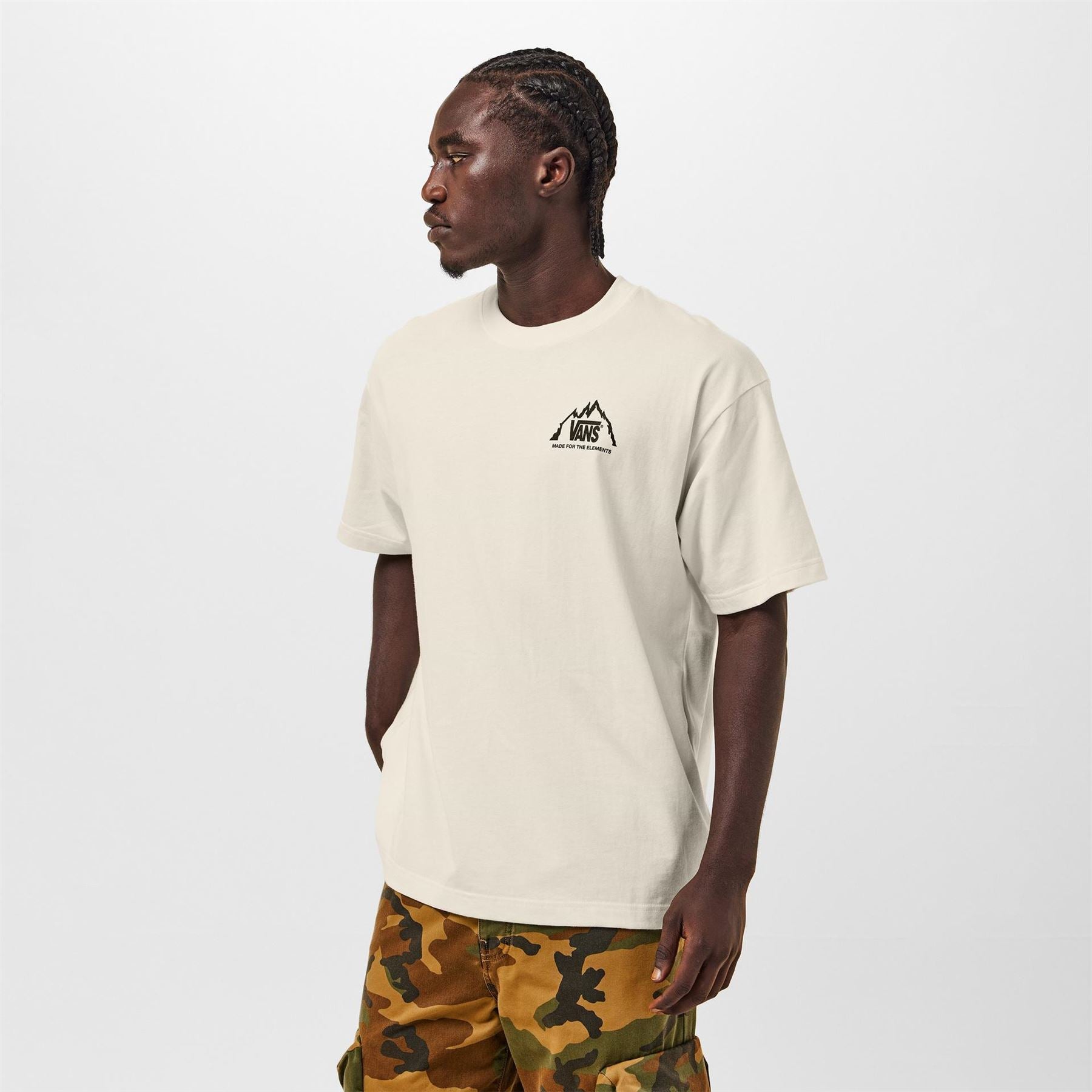 Vans Adults Mte Crestline Short Sleeve Egret T-Shirt