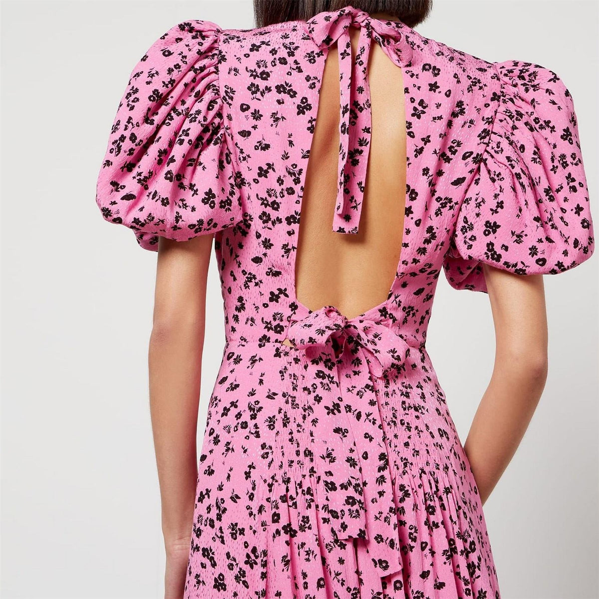 ROTATE Birger Christensen Jacquard Puffy Dress