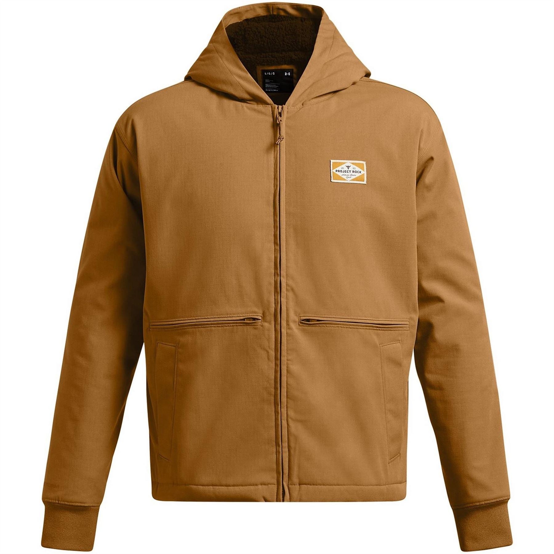 Under Armour Solid Patterned Hooded Ribbed Cuff Workwear Jacket