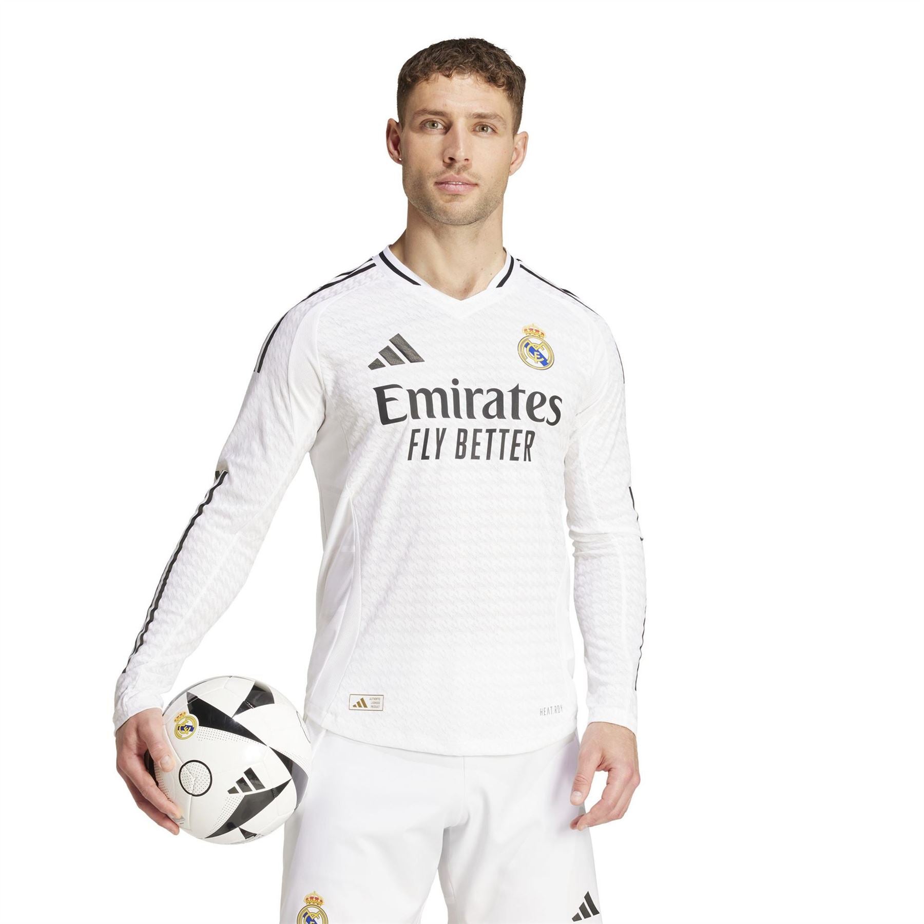 adidas Real Madrid Authentic Long Sleeve Home Shirt 24 25