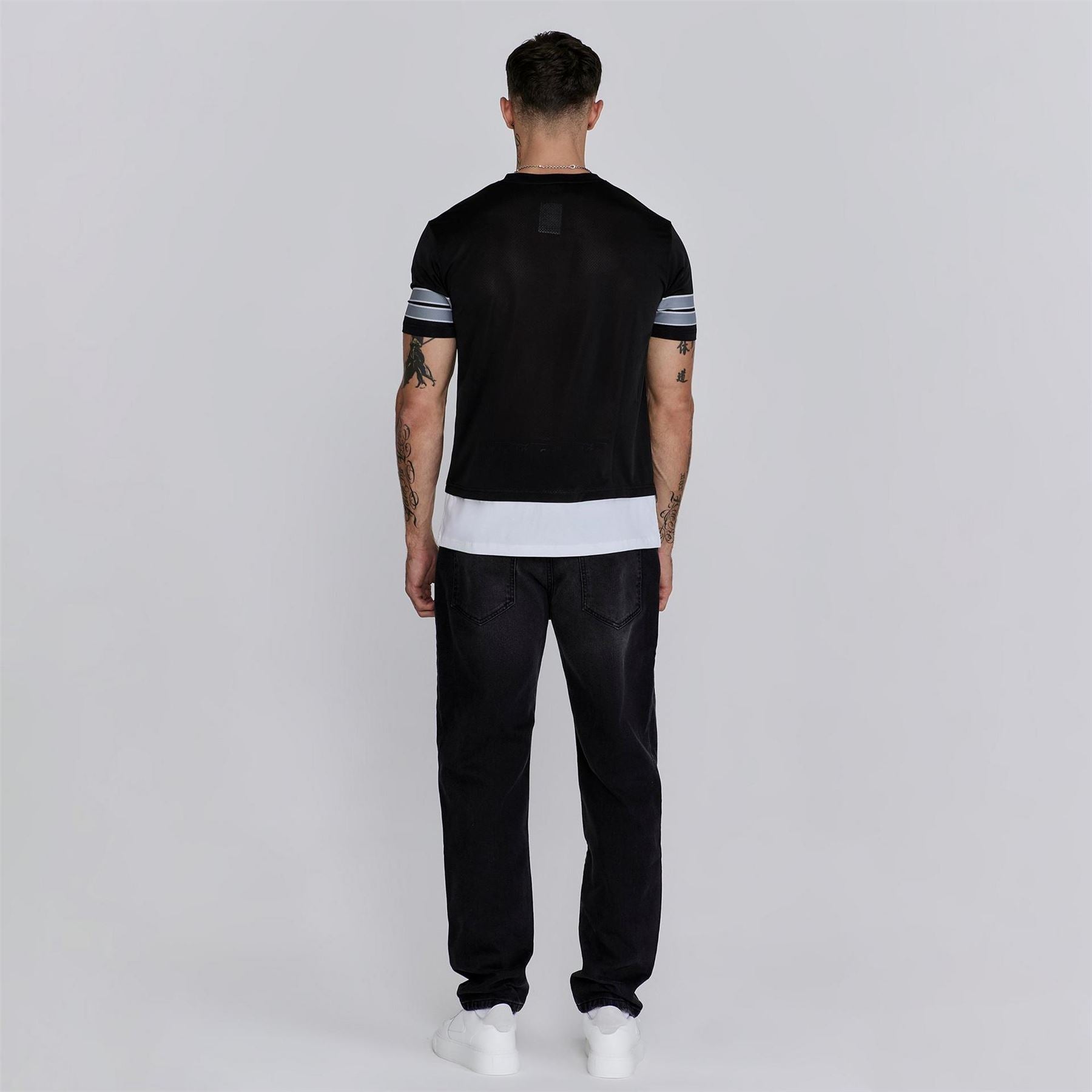 SikSilk Slim Fit V-Neck Short Sleeve T-Shirt