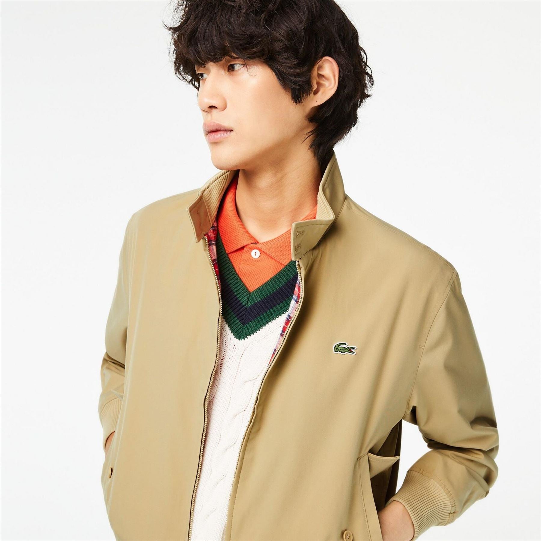Lacoste Crocodile Print High Neck Field Jacket