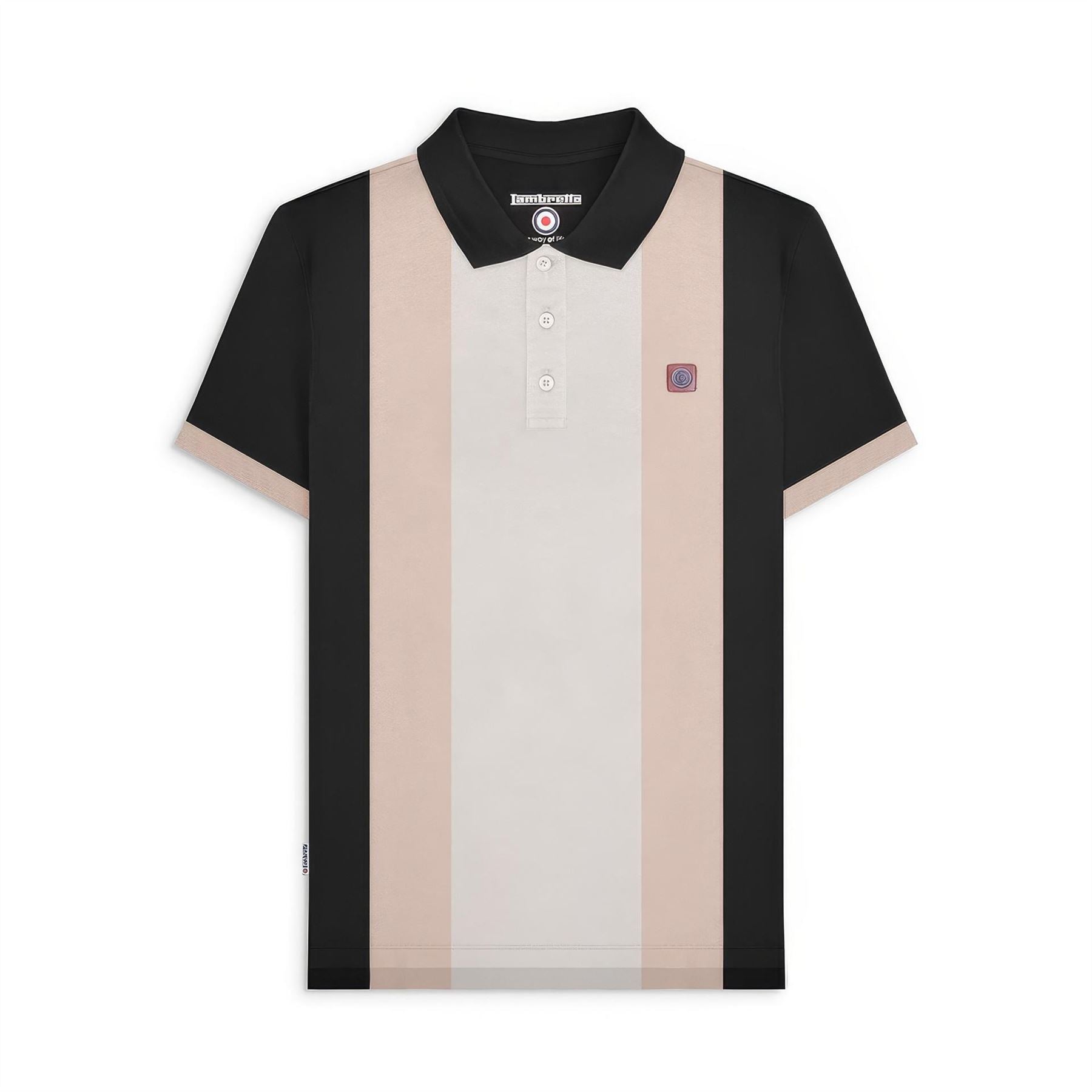 Lambretta Vintage Panel Short Sleeve Polo Shirt