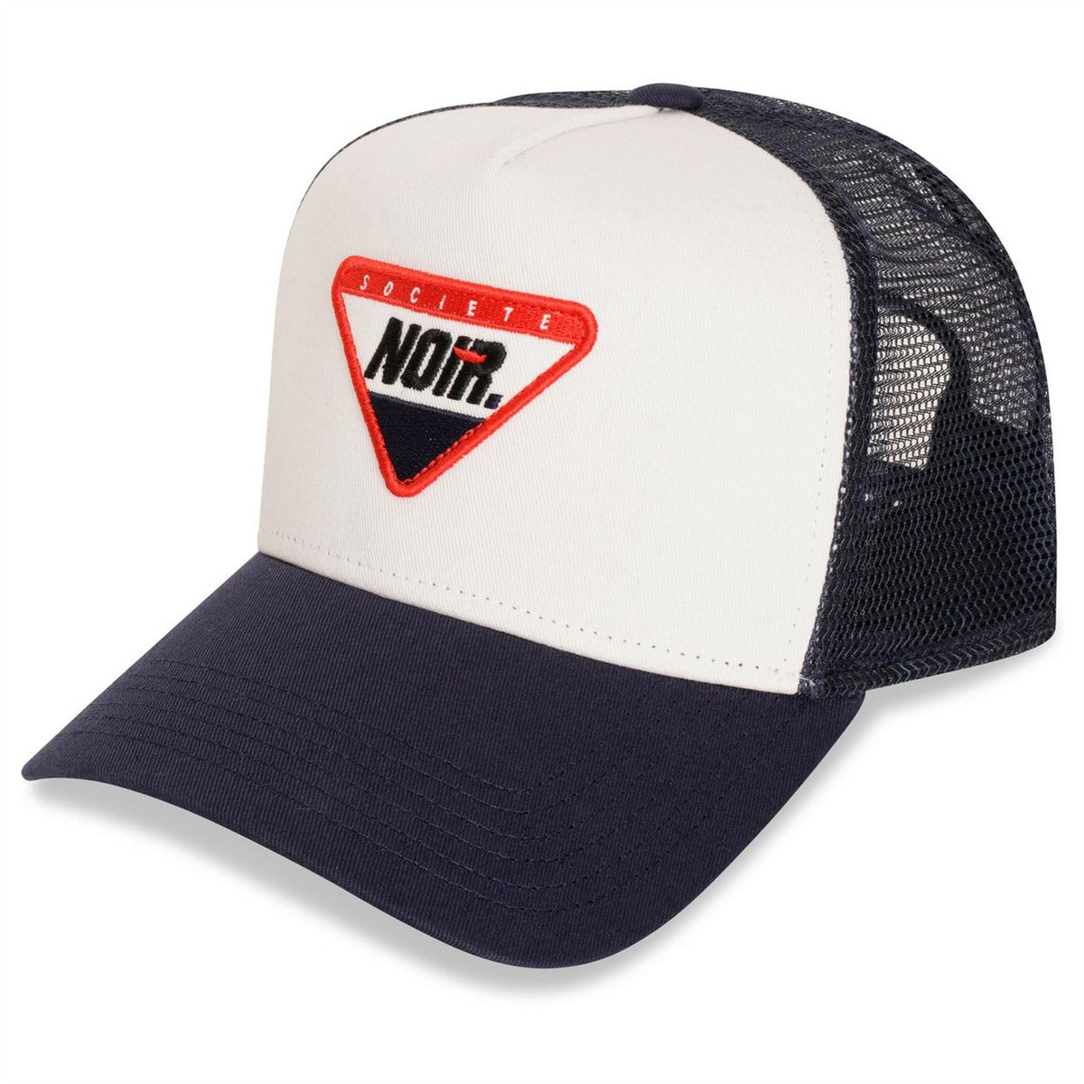 Societe Noir Color Block Mesh Base Ball Cap with Logo